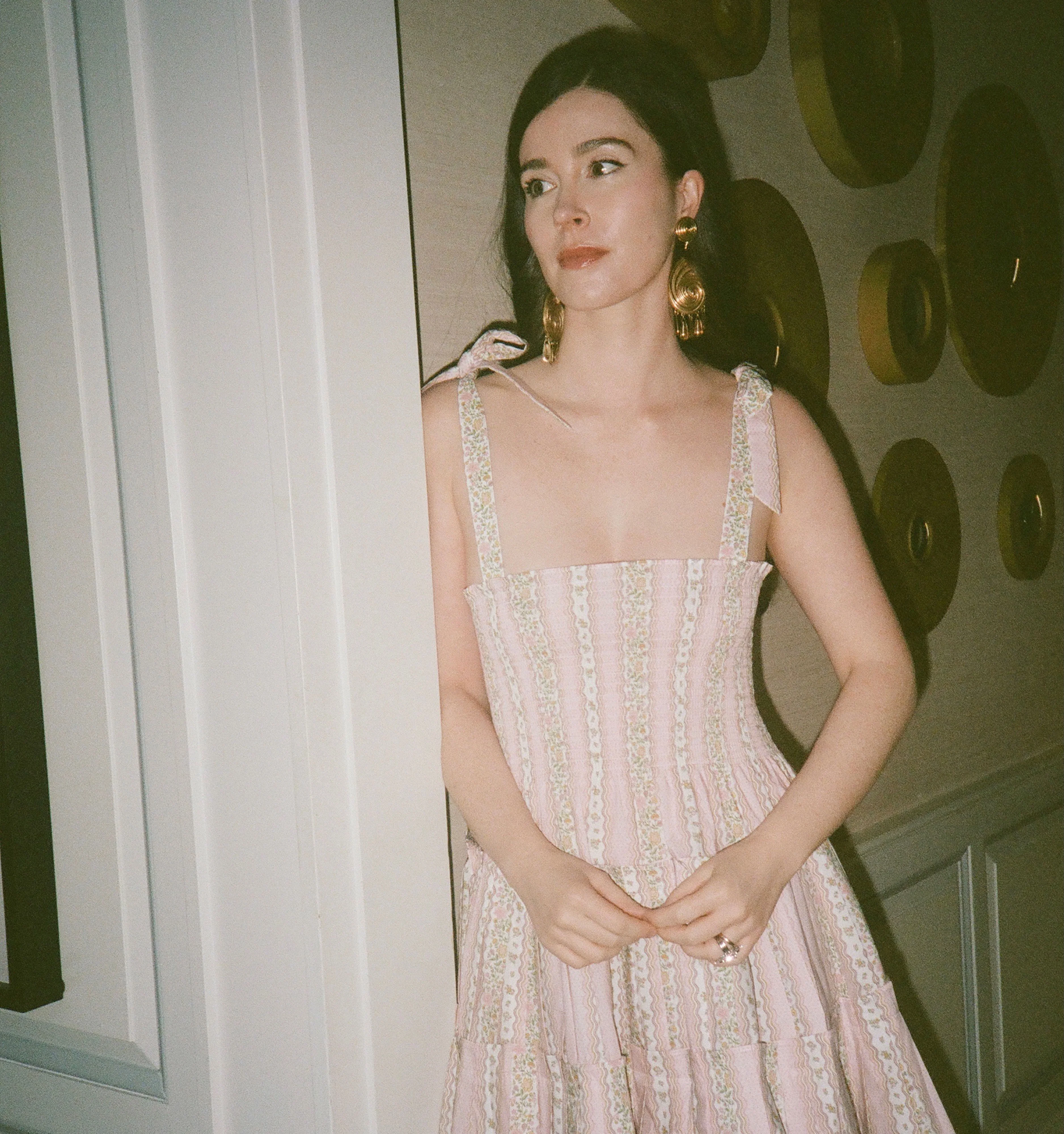 The Hill House x La Coqueta Ribbon Charlotte Nap Dress - Pink Floral Stripe