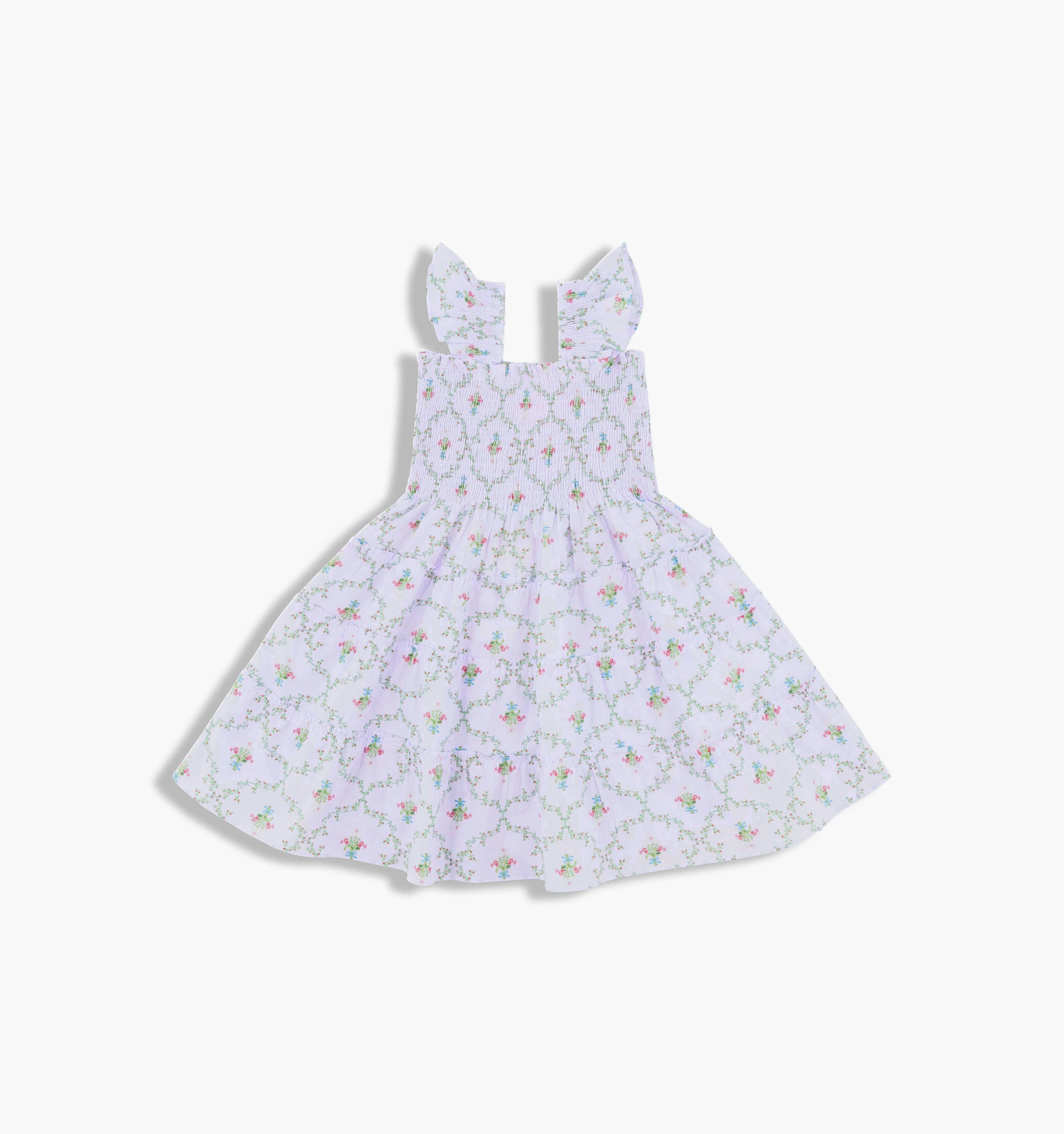 The Hill House x La Coqueta Tiny Ellie Nap Dress - Lilac Trellis
