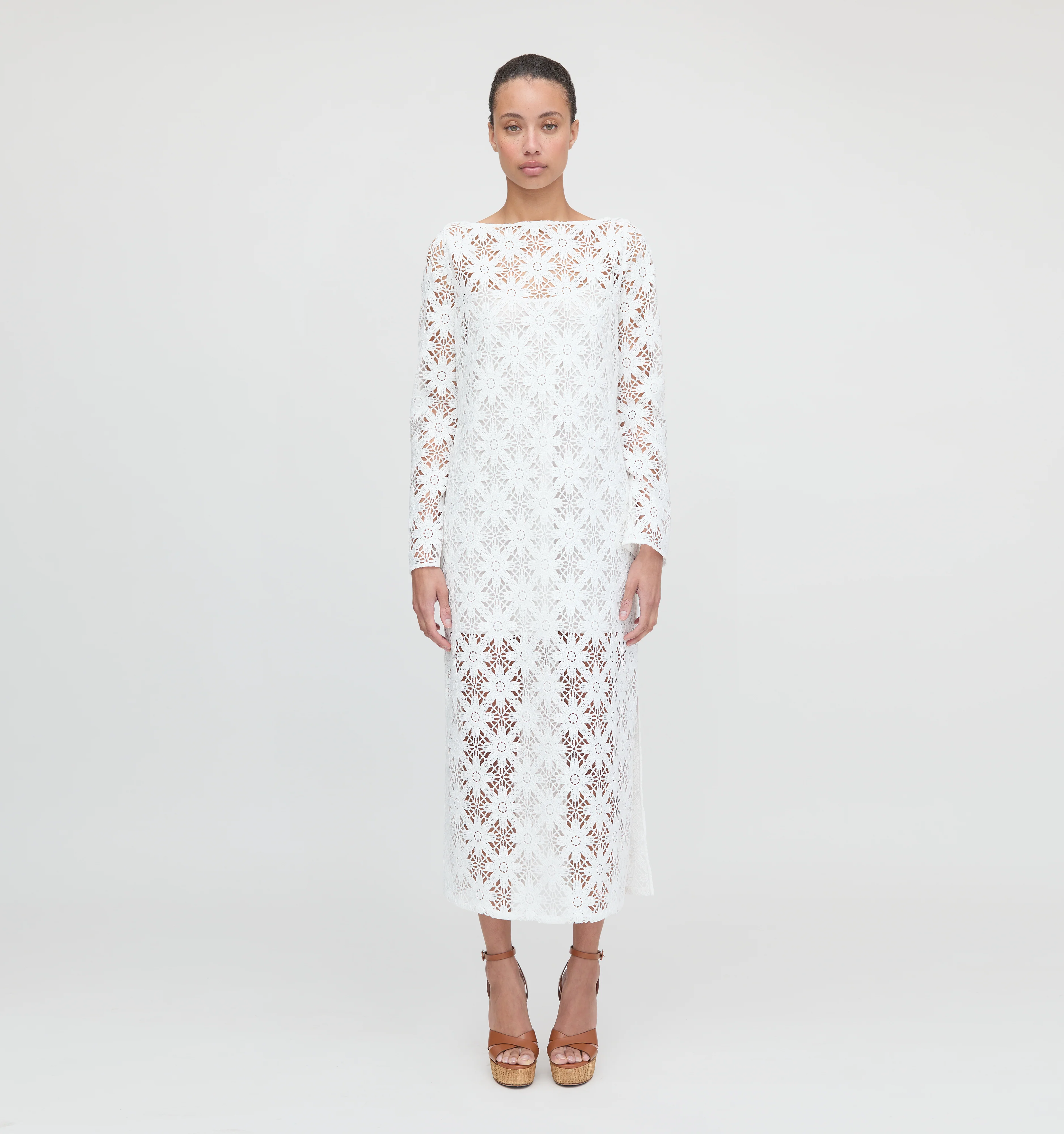 The Eliza Dress - White Daisy Crochet