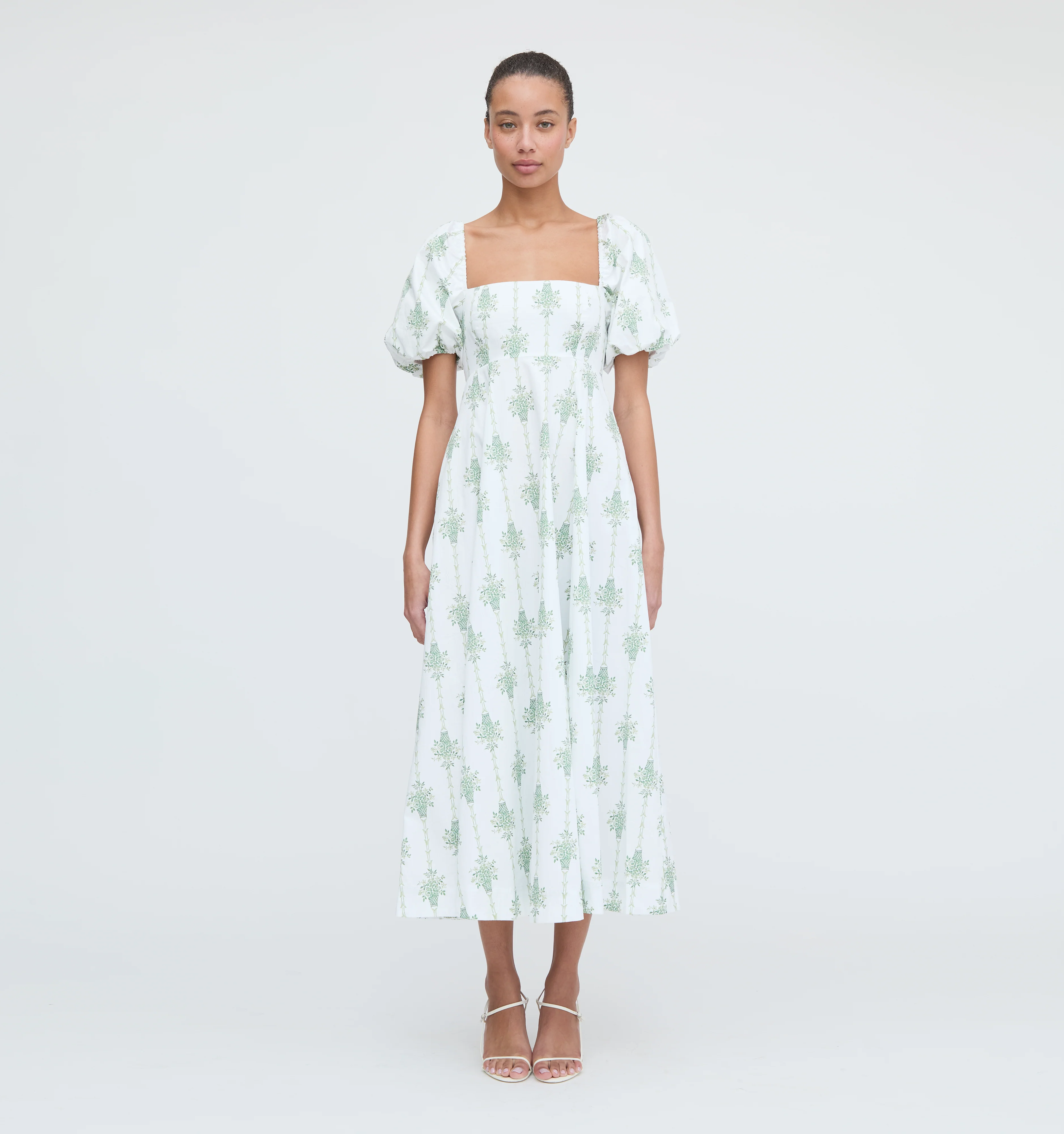 The Matilda Dress - Apple Green Basket Stripe