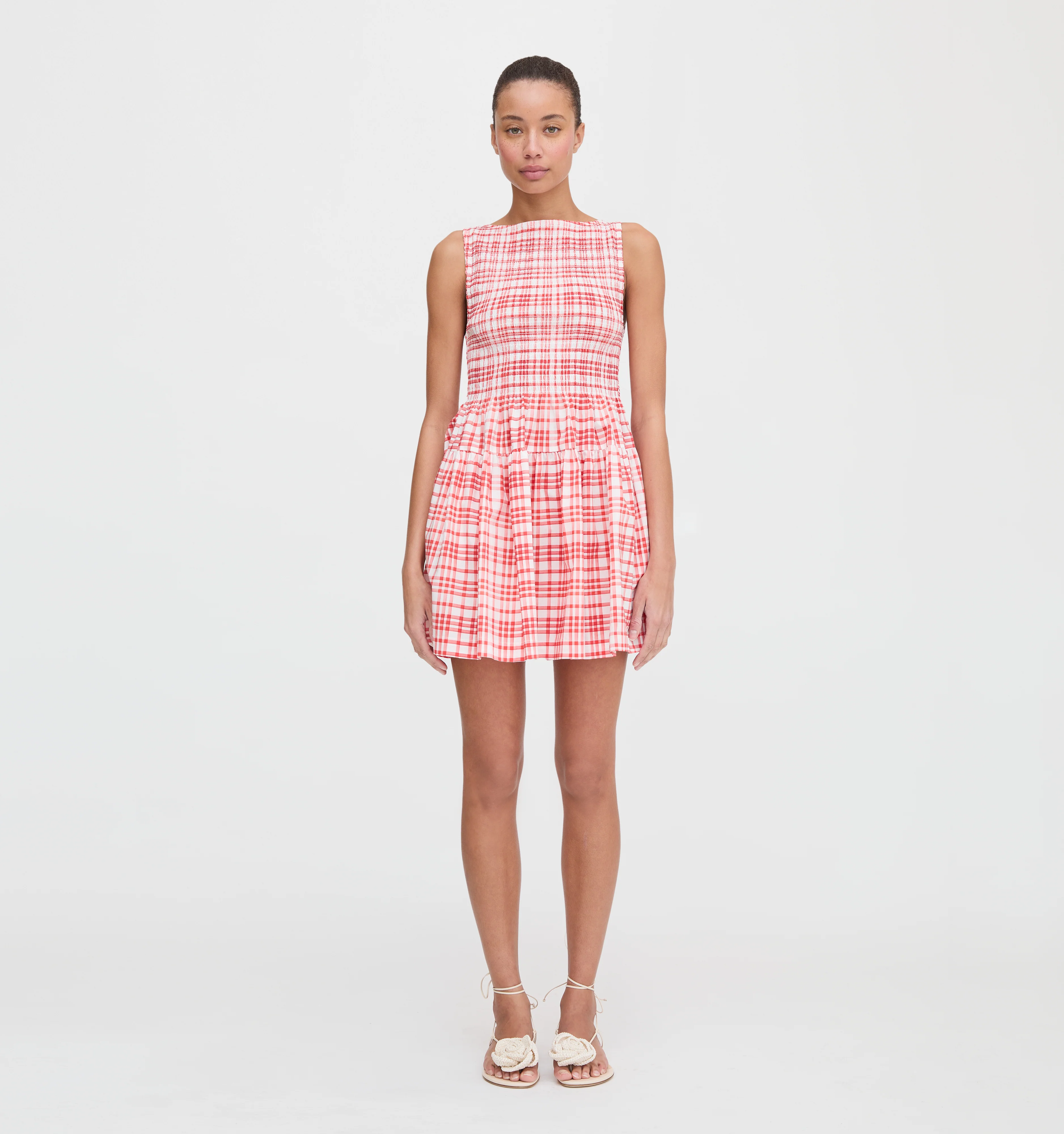 The Cosima Mini Nap Dress - Cherry Watercolor Gingham
