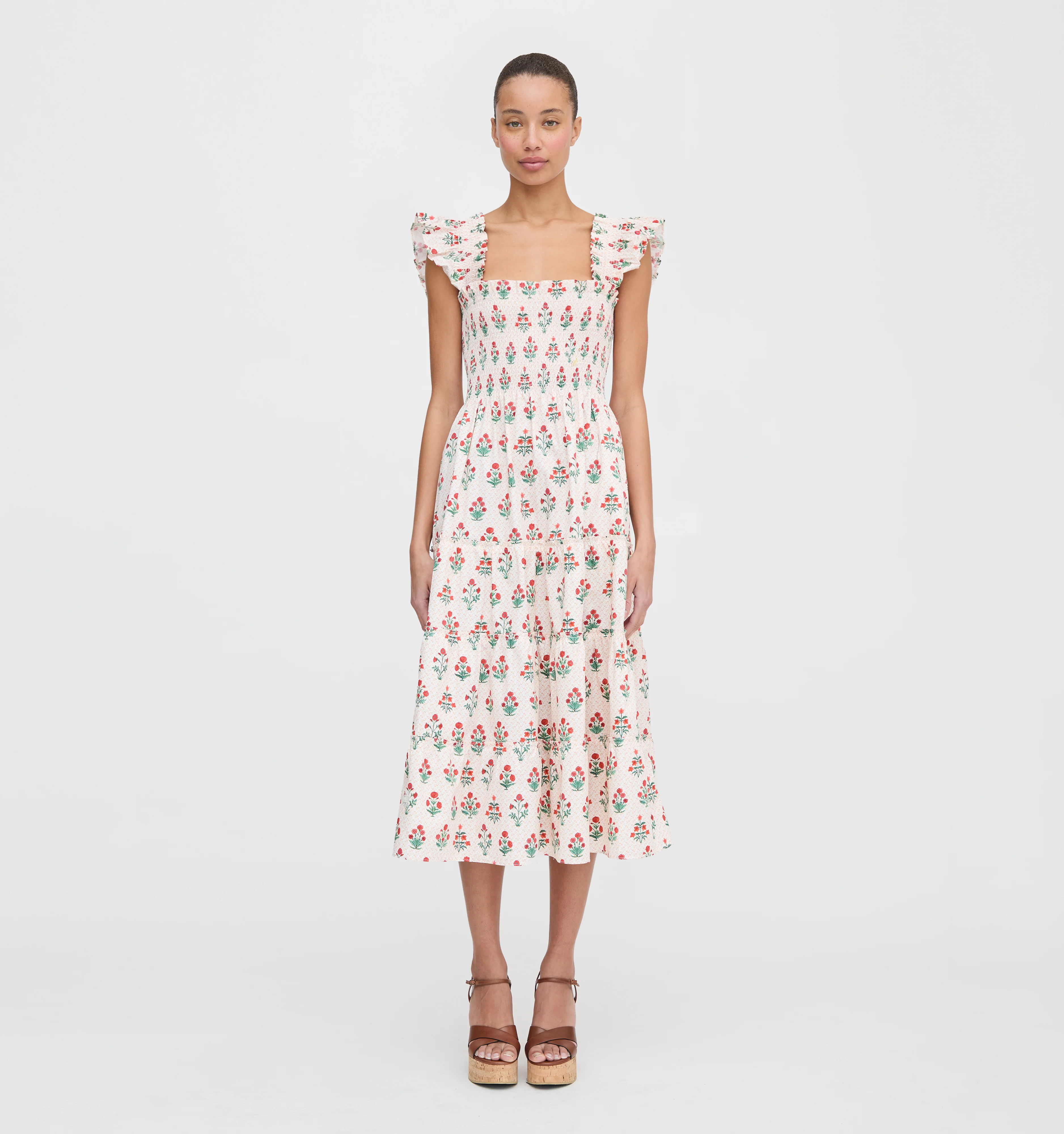 The Ellie Nap Dress - Poppy Block Print
