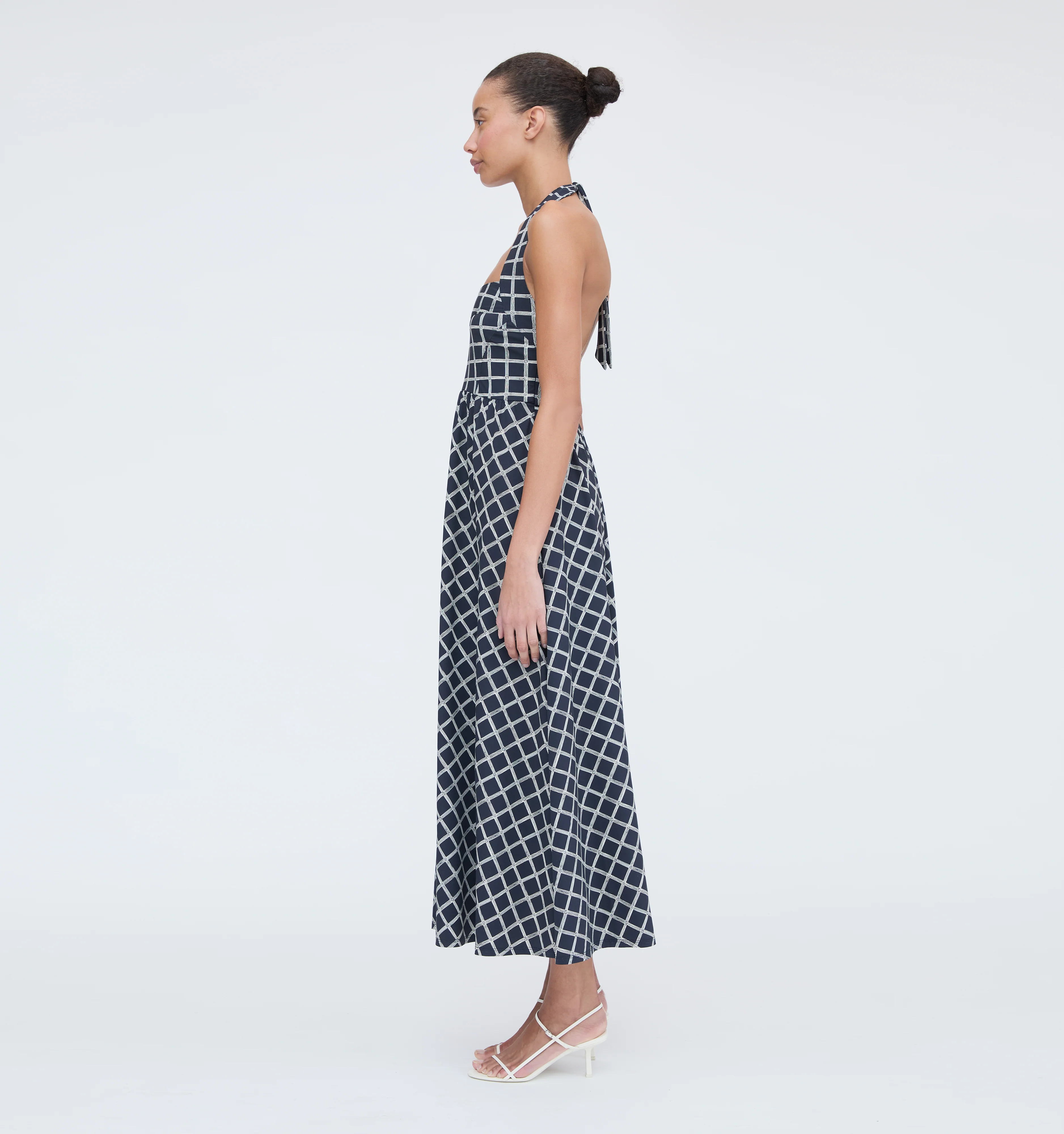 The Fleur Midi Dress - Grecian Check Jersey