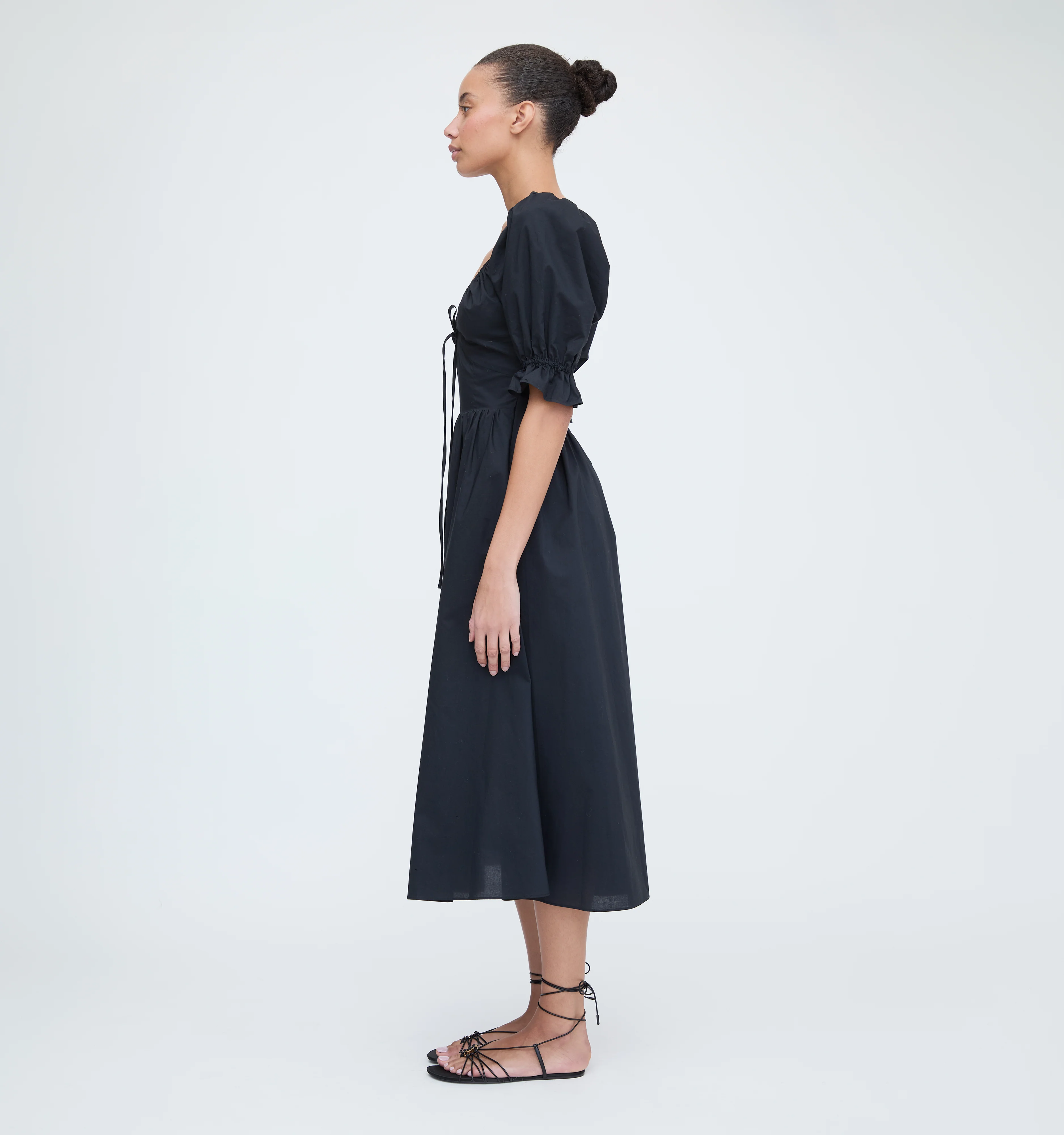 The Ophelia Dress - Black Cotton Voile