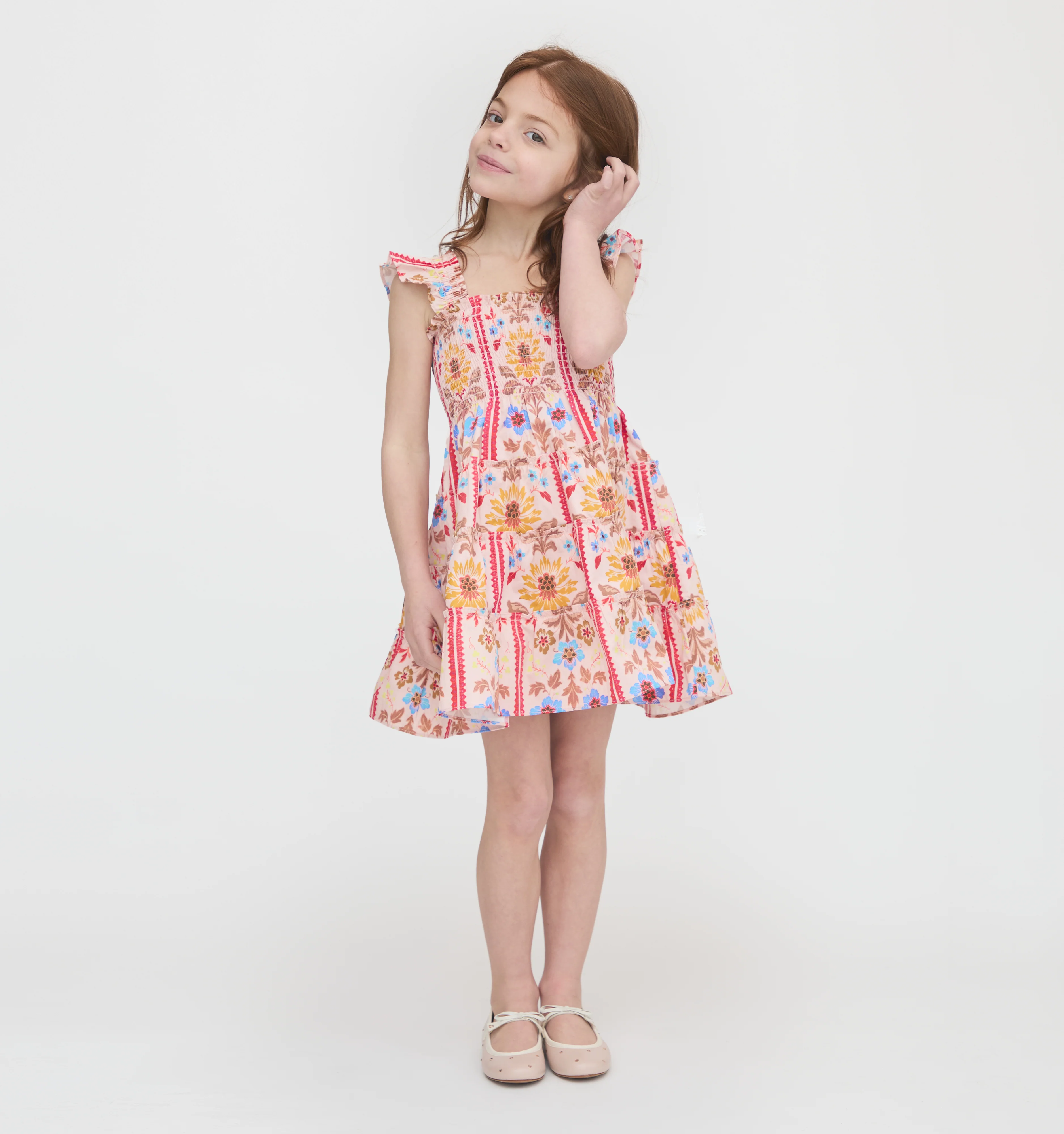 The Tiny Ellie Nap Dress - Pink Floral Block Stripe