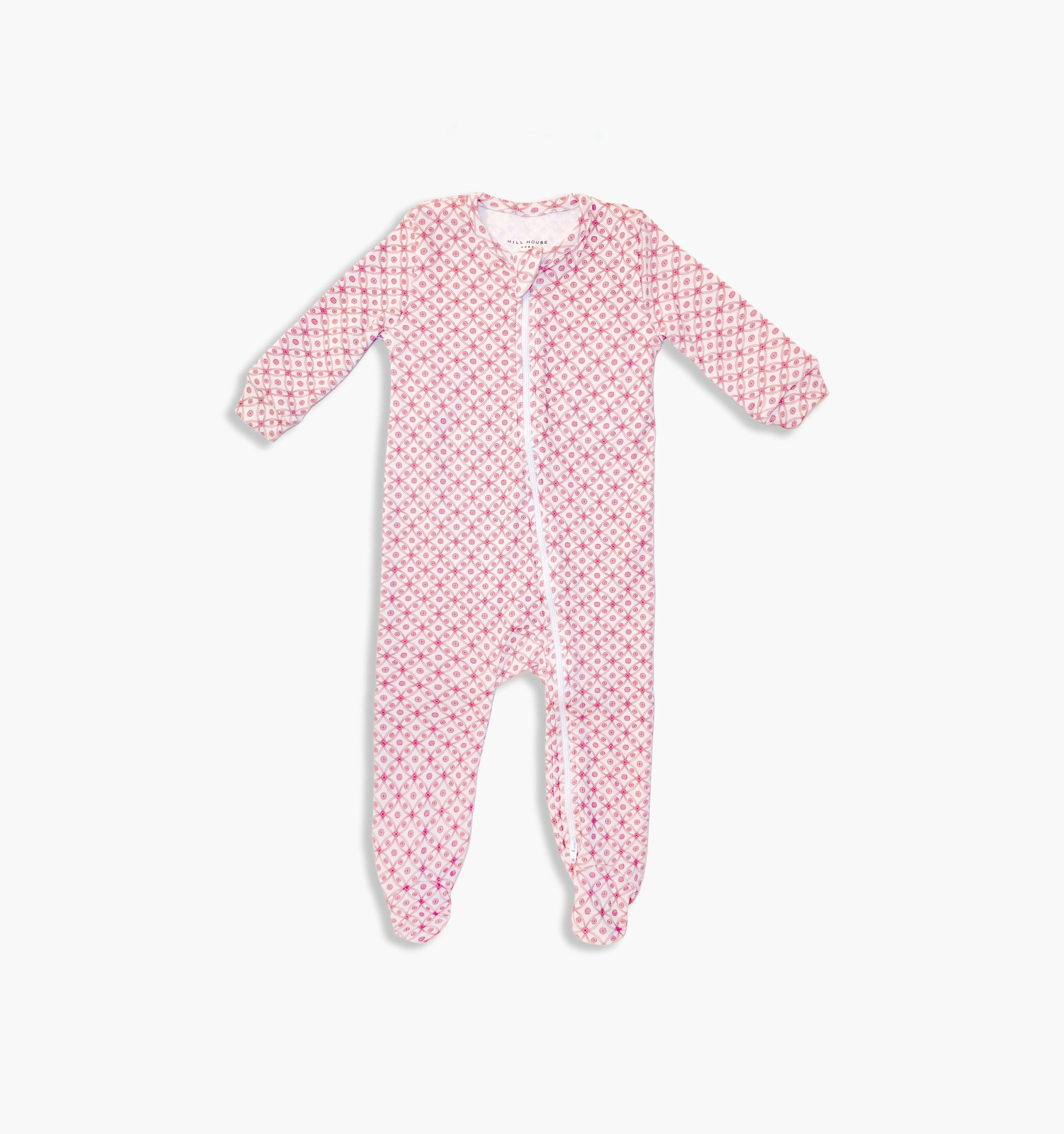 The Footie Pajama - Rose Circular Lattice