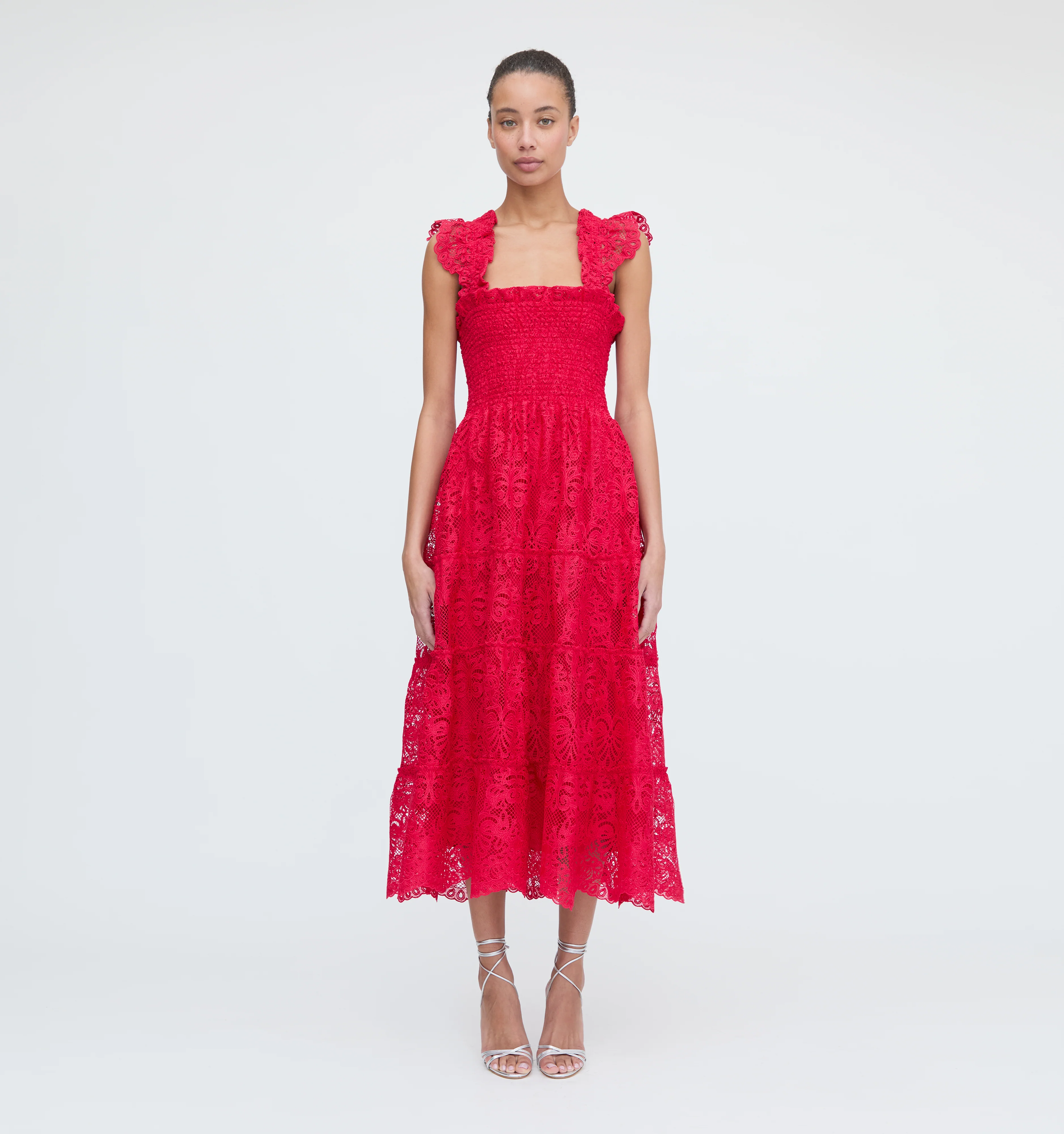 The Lace Ellie Nap Dress - Cerise Lace
