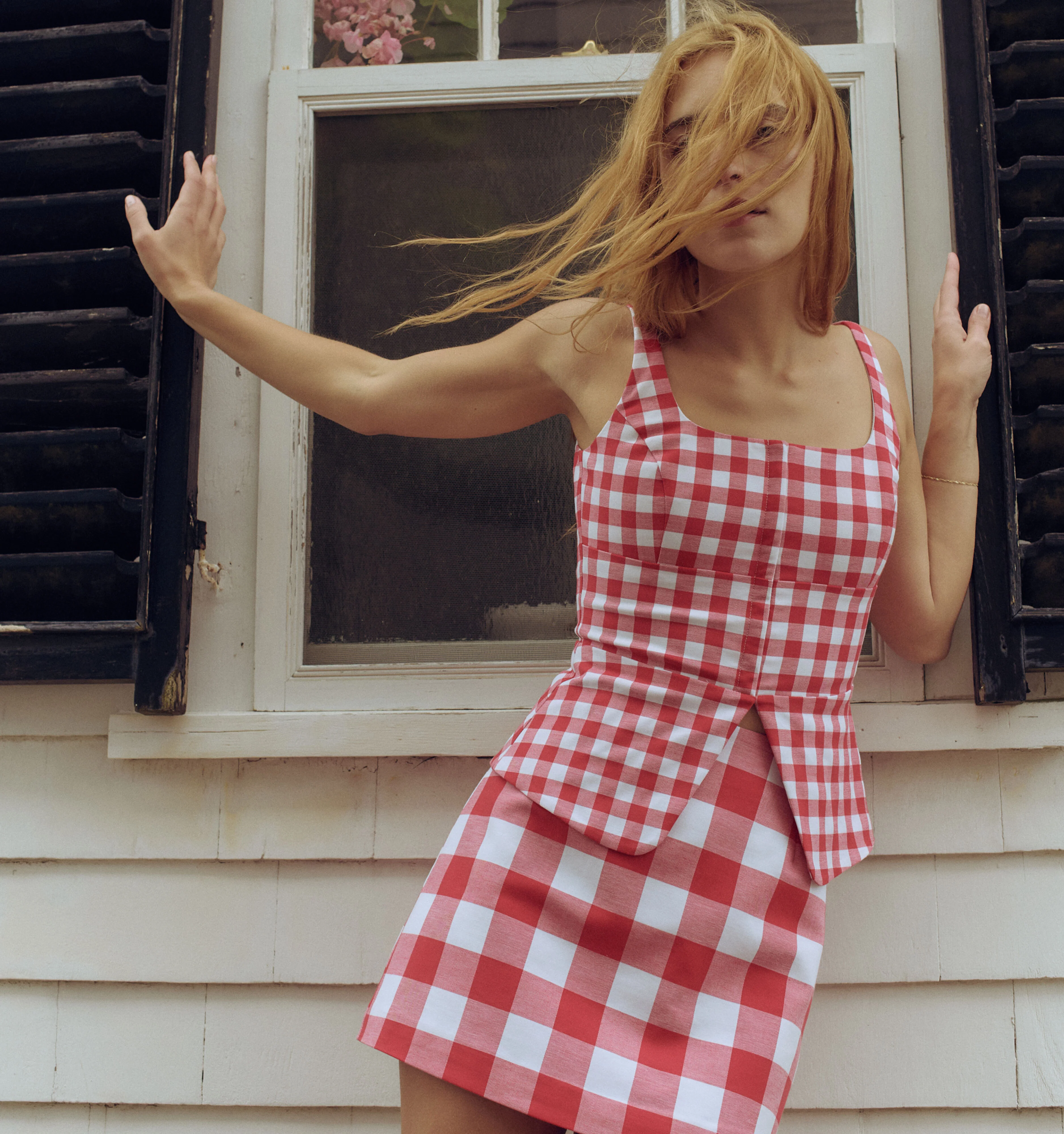 The Novia Top - Red Gingham