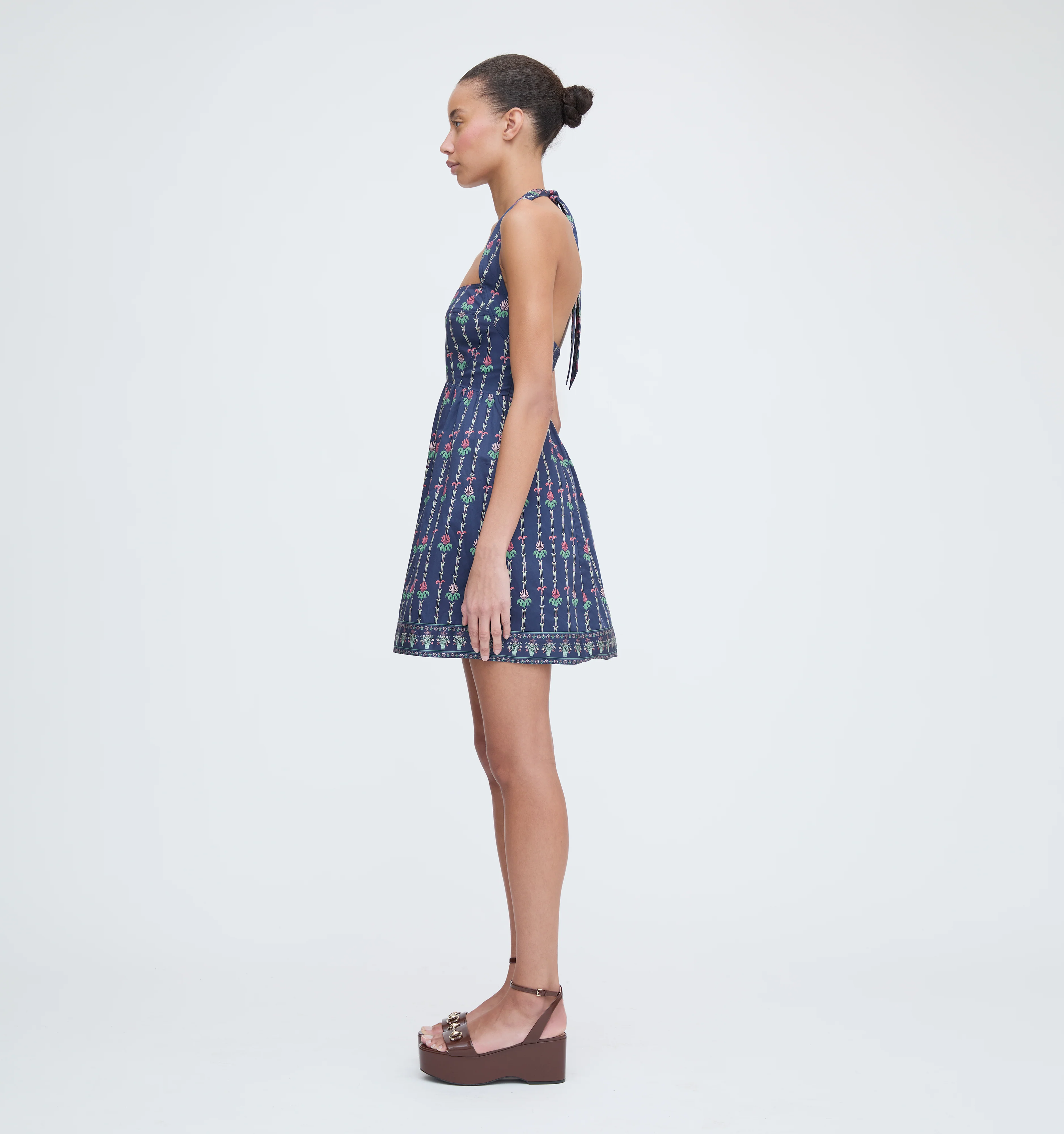 The Fleur Mini Dress - Navy Trailing Fern