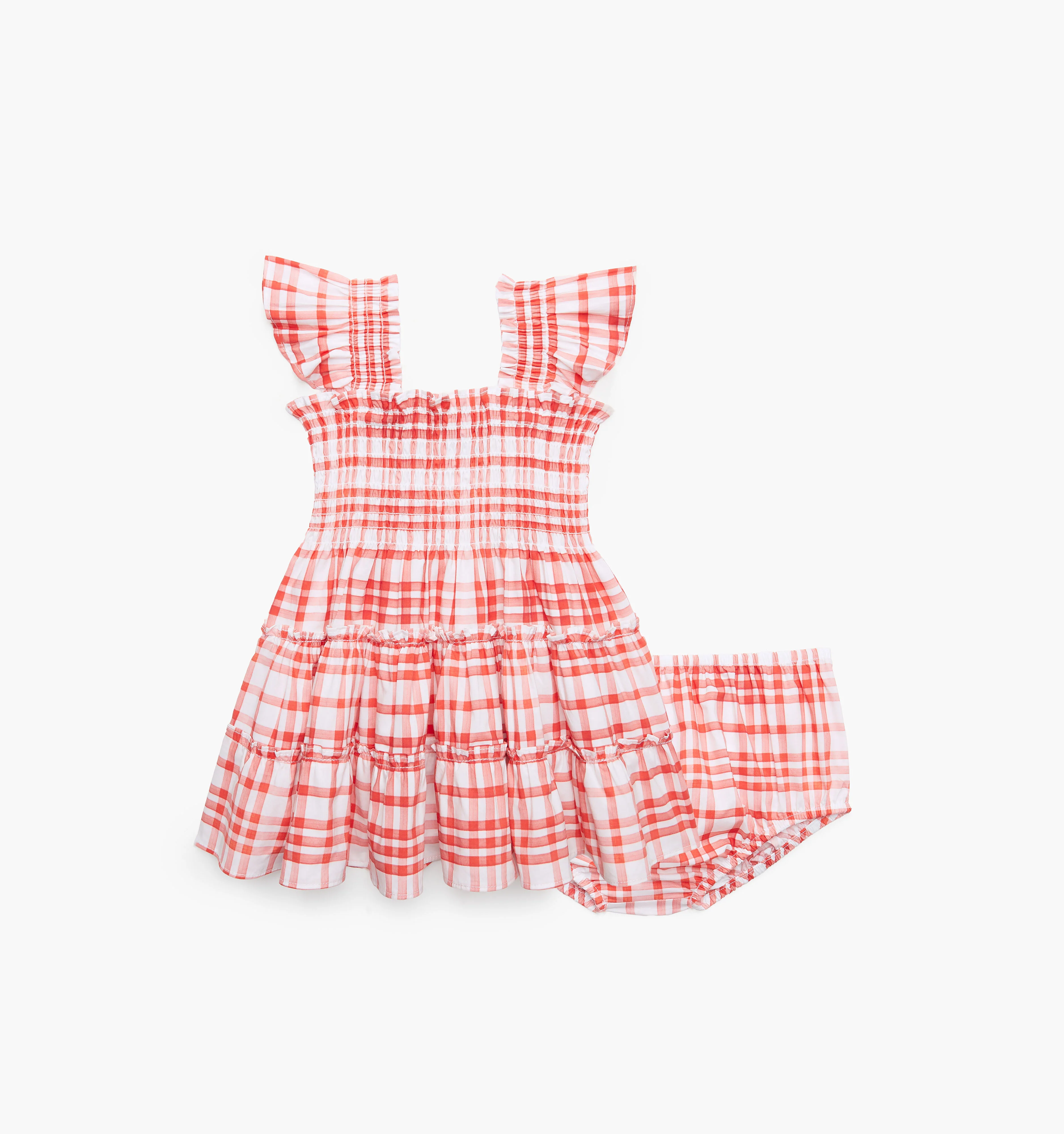 The Baby Ellie Nap Dress - Cherry Watercolor Gingham