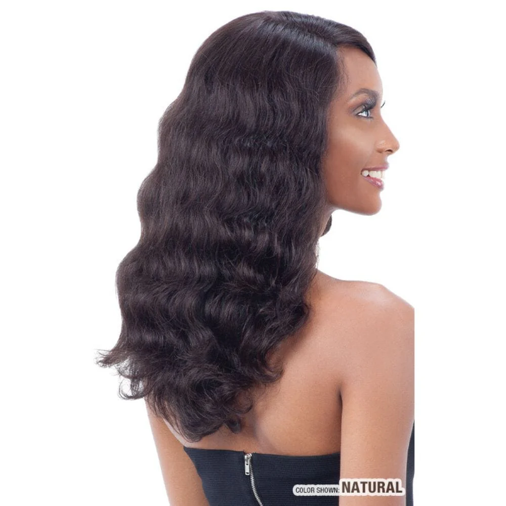 Shake-N-Go Deep Invisible L-Part Human Hair Lace Front Wig - Body Wave