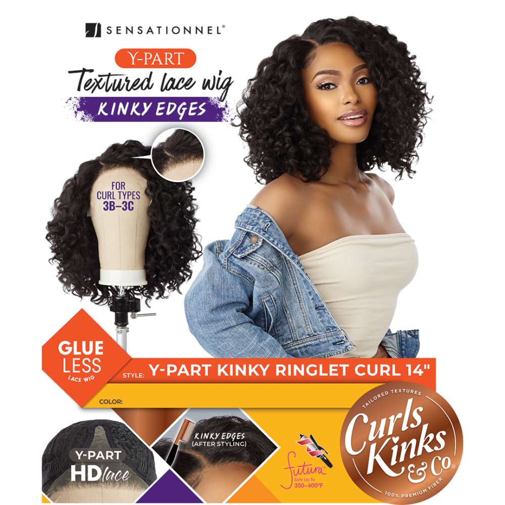 Sensationnel Kinky Edges Textured Lace Wig - Y-Part Kinky Ringlet Curl 14