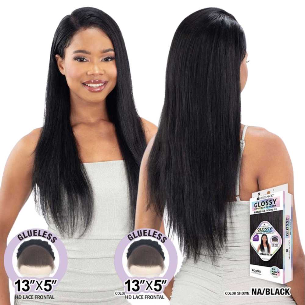 Shake-N-Go Glossy Human Hair Glueless Lace Frontal Wig - Straight 26