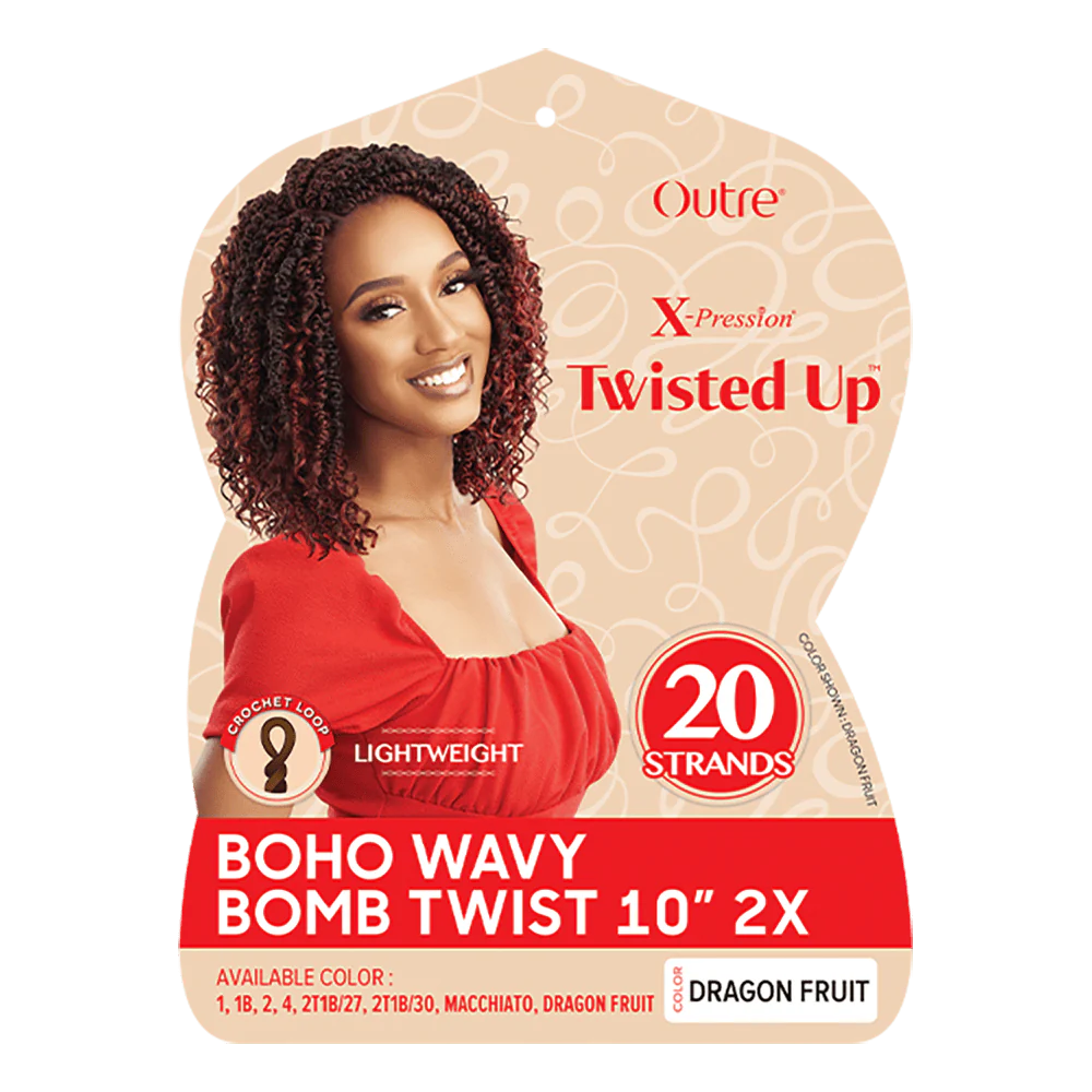 Outre Twisted Up Crochet Hair - 2x Boho Wavy Bomb Twist 10
