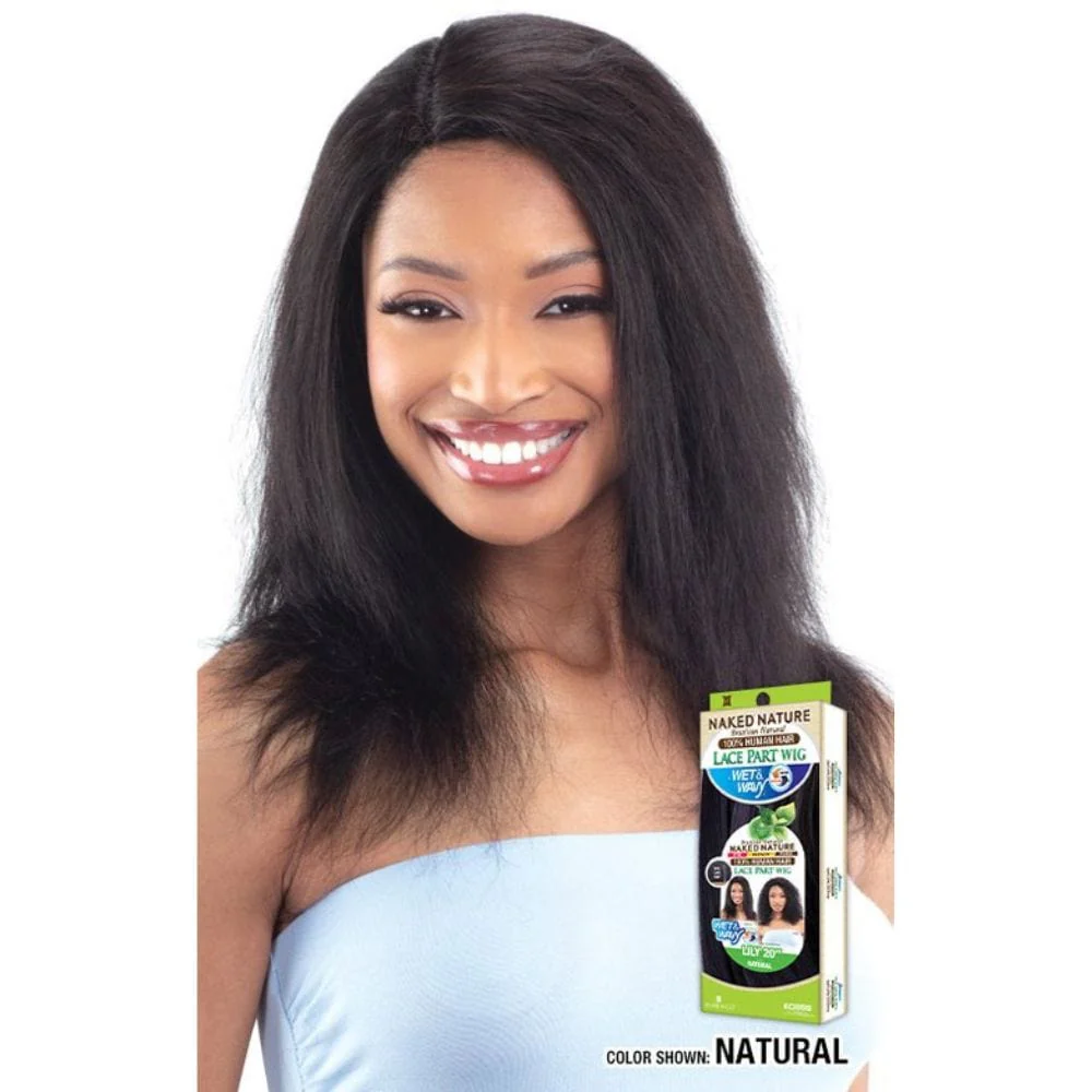 Naked Nature Wet-N-Wavy Human Hair Lace Part Wig - Lily 20