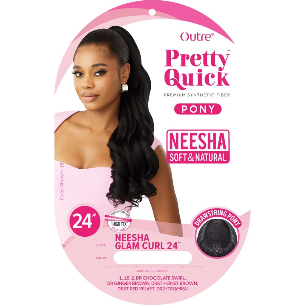 Outre Pretty Quick Synthetic Drawstring Ponytail - Neesha Glam Curl 24