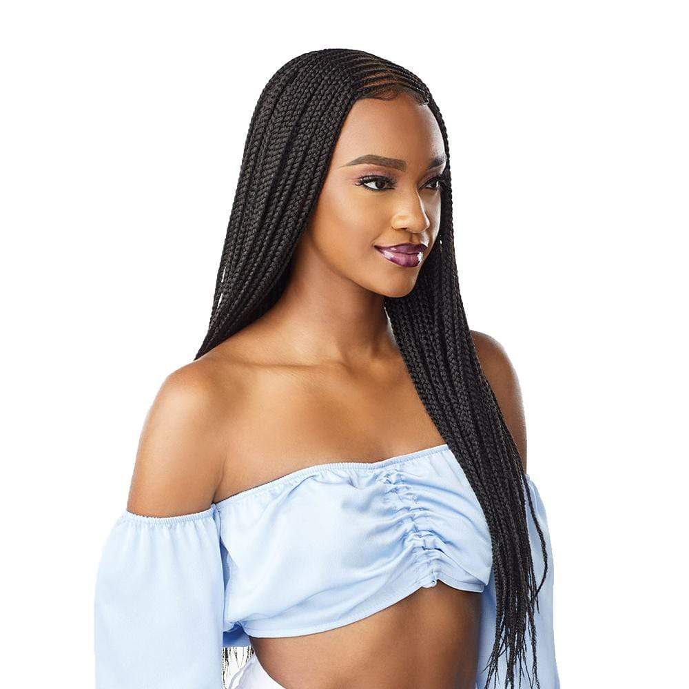 Sensationnel Cloud 9 Swiss Lace Braided Wig - Center Part Feed In 28