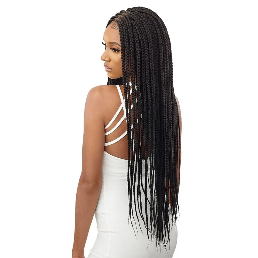 Outre Braided Lace Front Wig - Middle Part Feed-In Box Braids 36