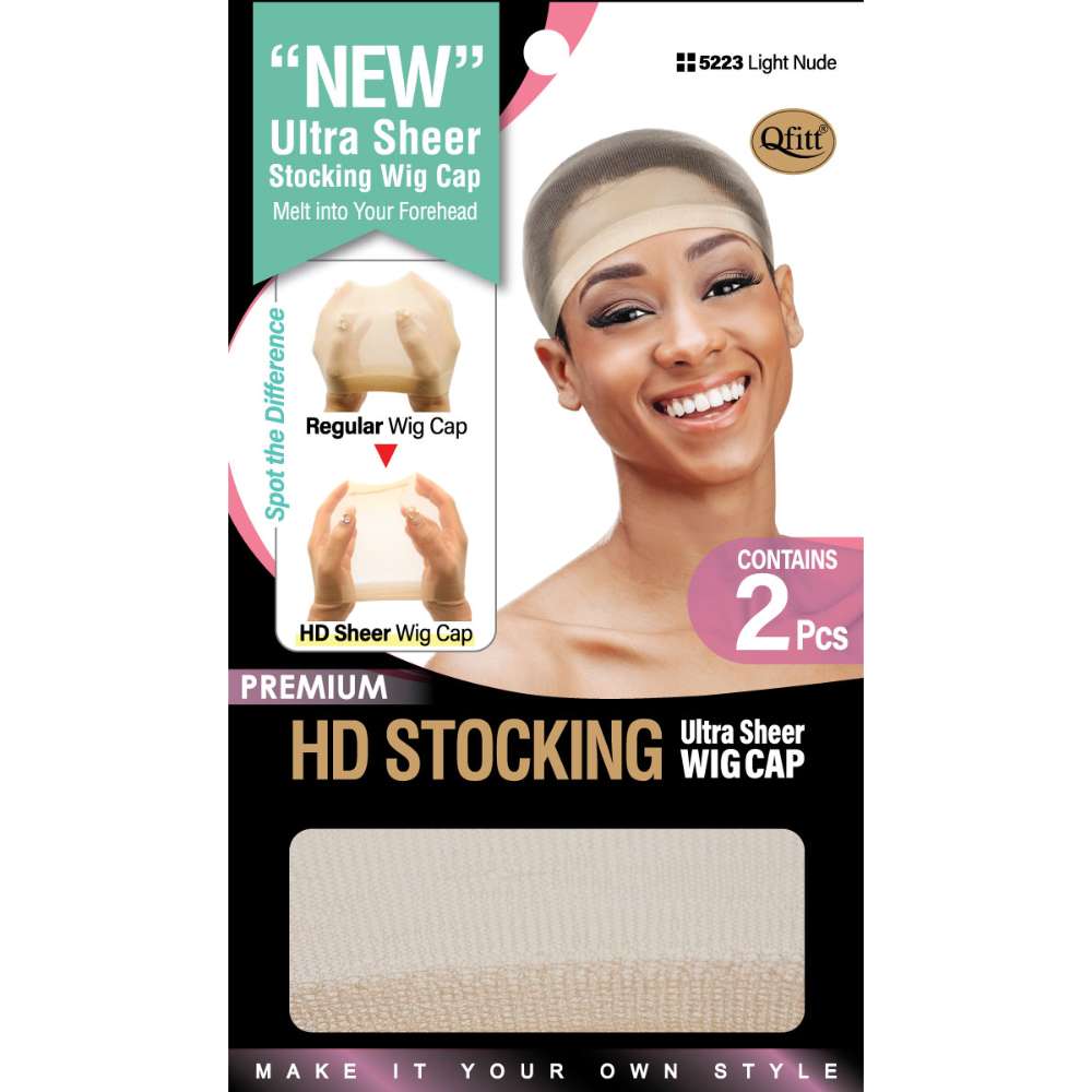 Qfitt HD Stocking Ultra Sheer Wig Cap For Bald Cap Method
