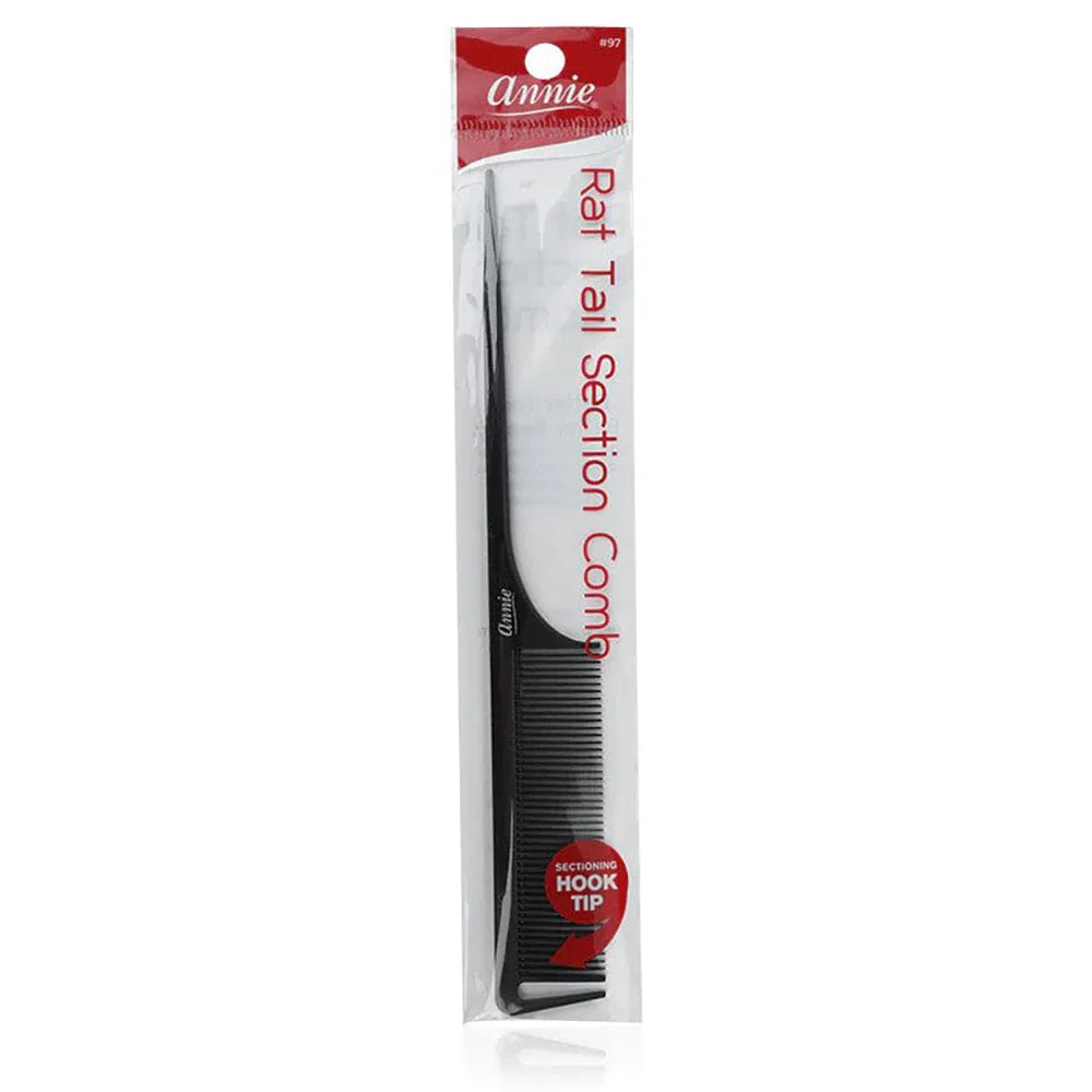 Annie Rat Tail Section Comb Black #97