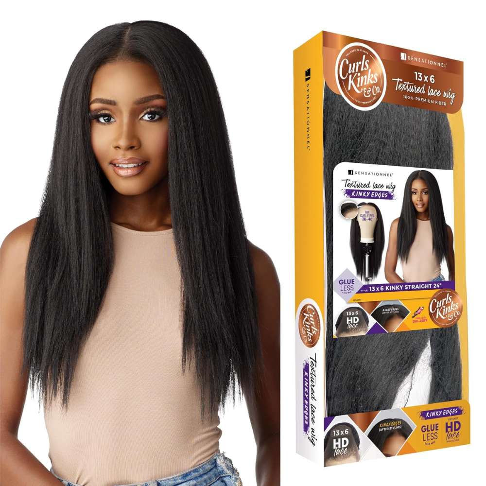 Sensationnel Kinky Edges 13x6 HD Lace Wig - Kinky Straight 24