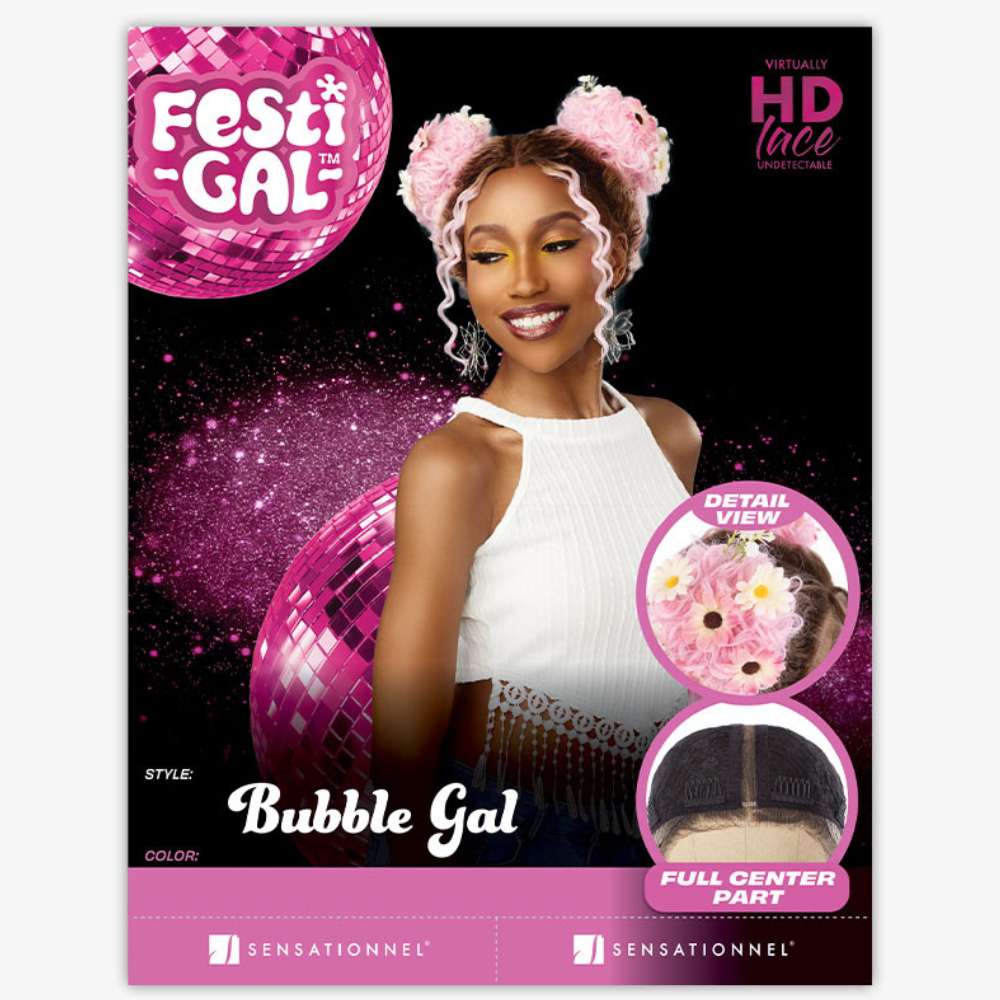 Sensationnel Festi-Gal Shear Muse Glueless HD Lace Front Wig - Bubble Gal