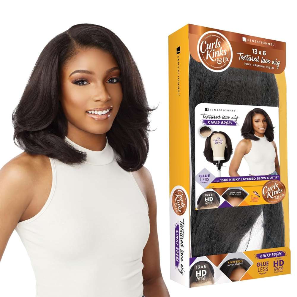 Sensationnel Kinky Edges 13x6 HD Lace Wig - Kinky Layered Blow Out 14