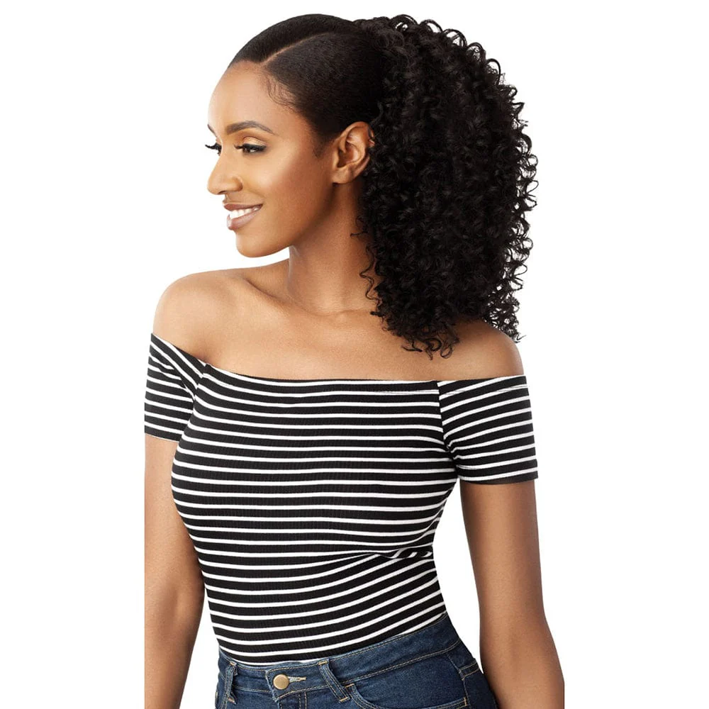 Outre Synthetic Drawstring Ponytail - 3B Bouncy Curls 18