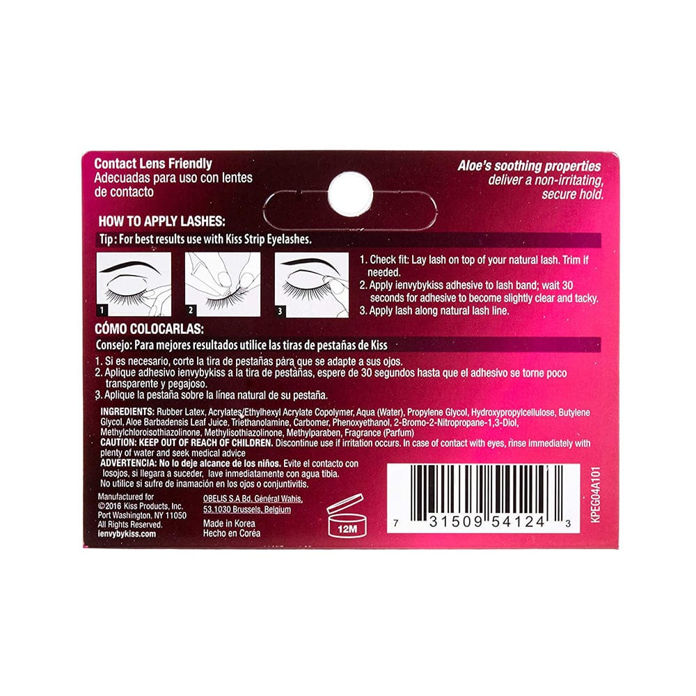 Kiss iEnvy Eyelash Adhesive Strip With Aloe - KPEG04A Clear 0.25oz