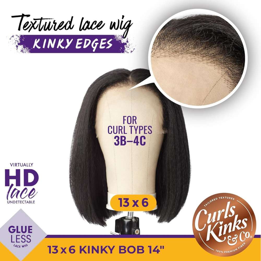 Sensationnel Kinky Edges 13x6 HD Lace Wig - Kinky Bob 14