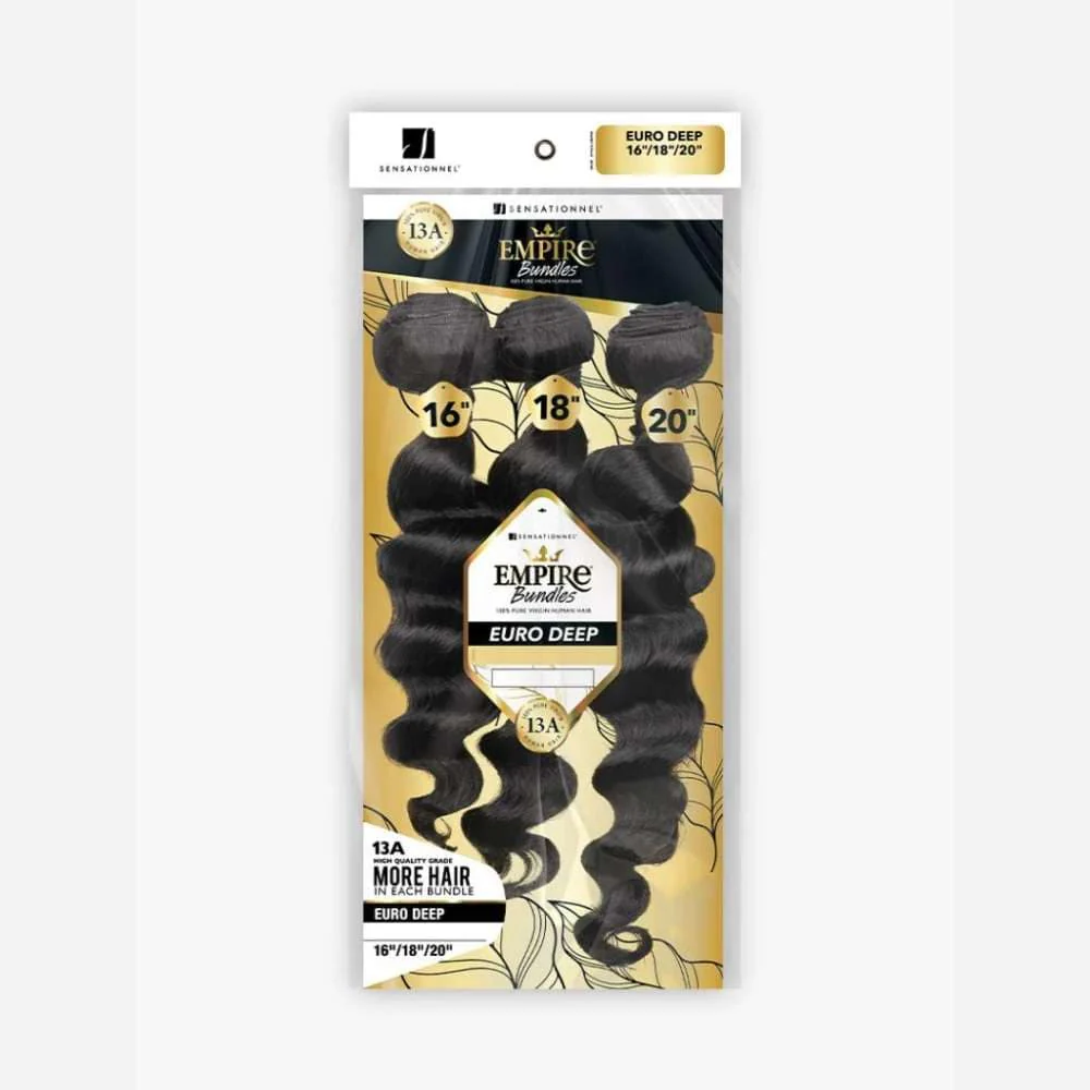 Sensationnel 13A Empire Bundles Virgin Human Hair Weave 3X Multi Pack - Euro Deep
