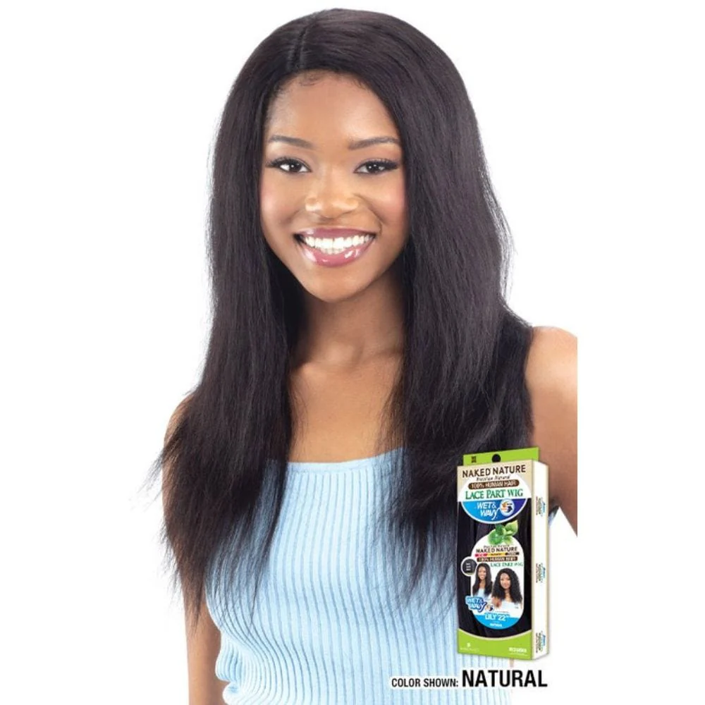 Naked Nature Wet-N-Wavy Human Hair Lace Part Wig - Lily 22