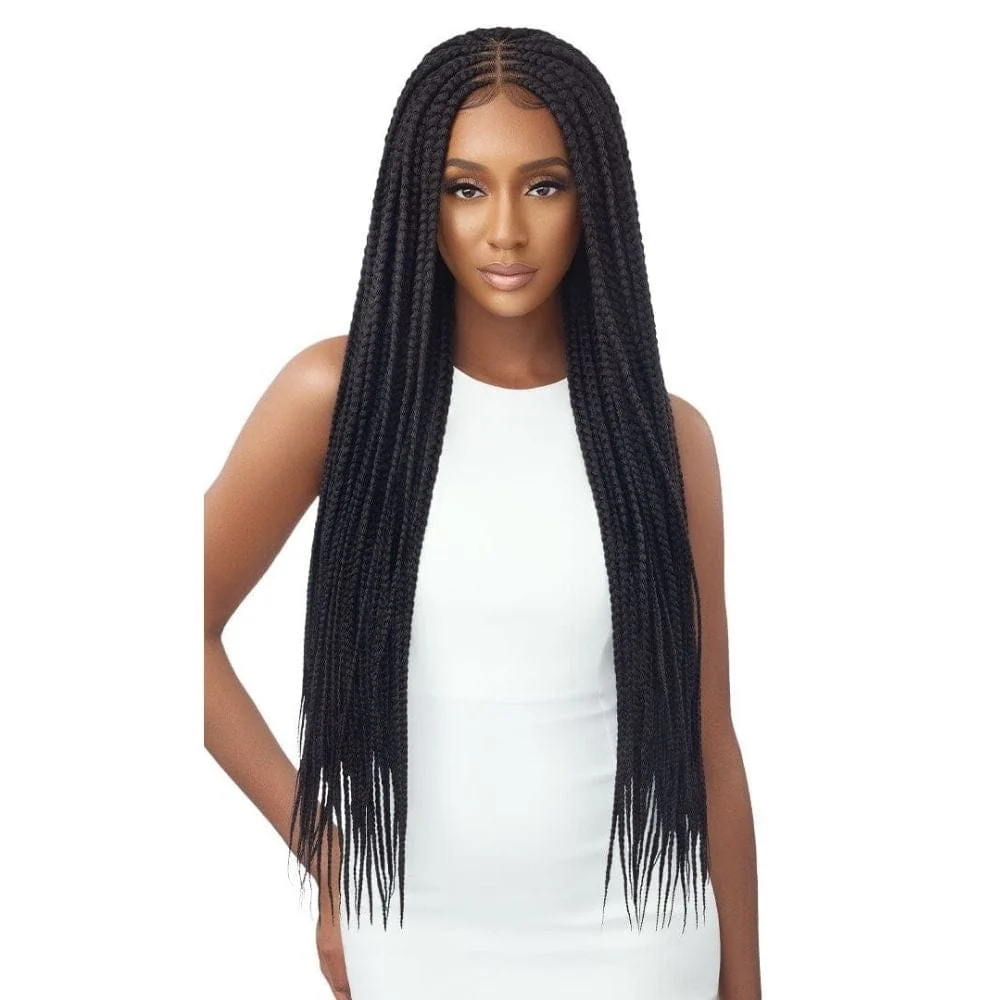 Outre Braided Lace Front Wig - Middle Part Feed-In Box Braids 36
