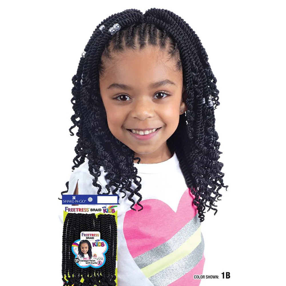 FreeTress Crochet Hair - 3X Kids Senegal Twist with Curls 8