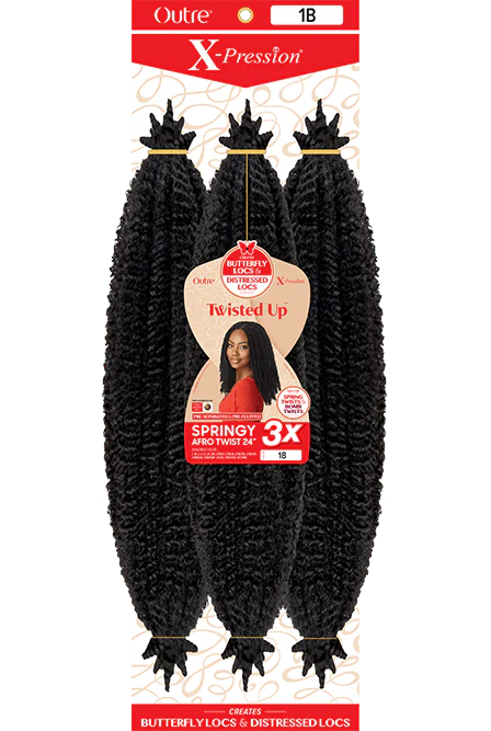 Outre X-Pression Twisted Up Crochet Hair - 3x Springy Afro Twist 24