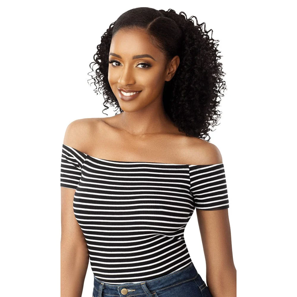 Outre Synthetic Drawstring Ponytail - 3B Bouncy Curls 18