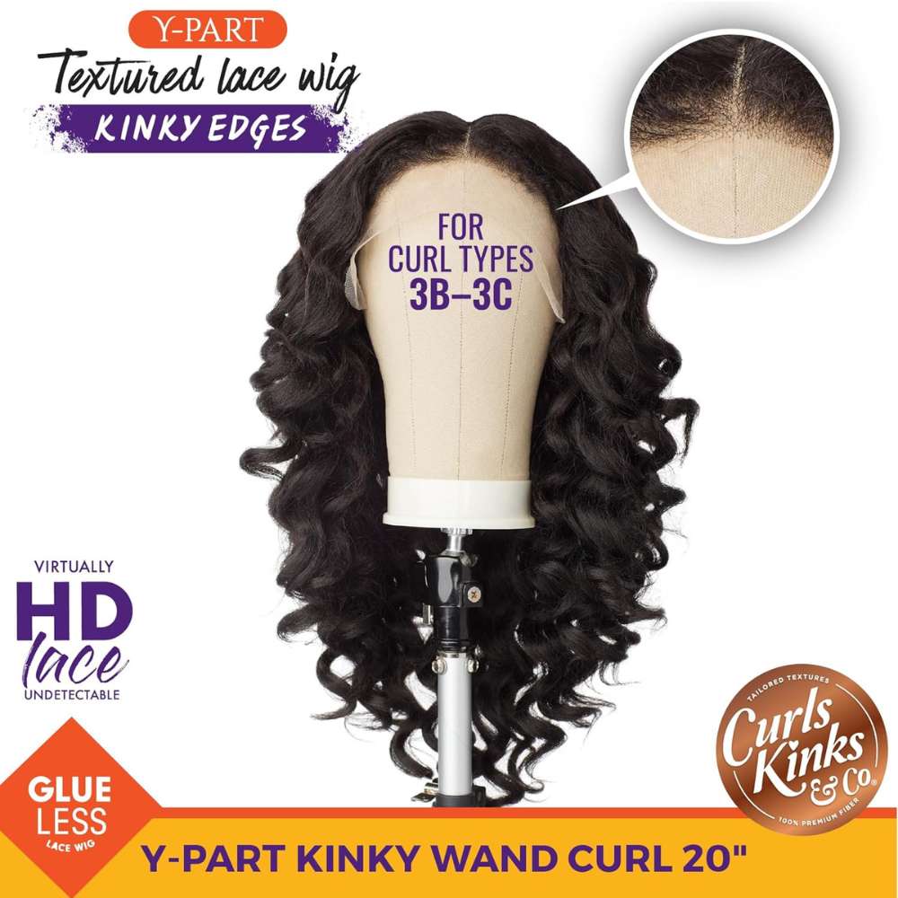 Sensationnel Kinky Edges Textured Lace Wig - Y-Part Kinky Wand Curl 20