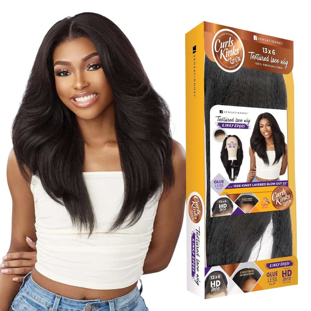 Sensationnel Kinky Edges 13x6 HD Lace Wig - Kinky Layered Blow Out 22