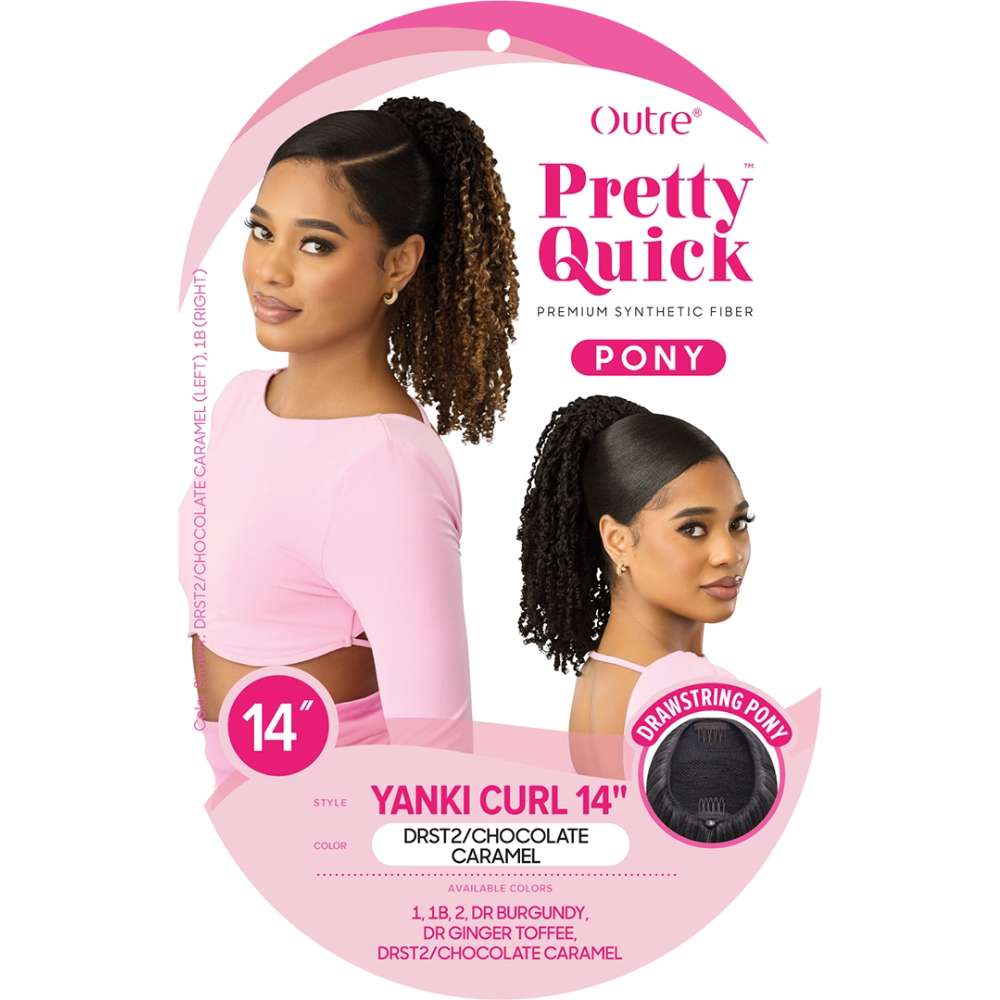 Outre Pretty Quick Synthetic Drawstring Ponytail - Yanki Curl 14