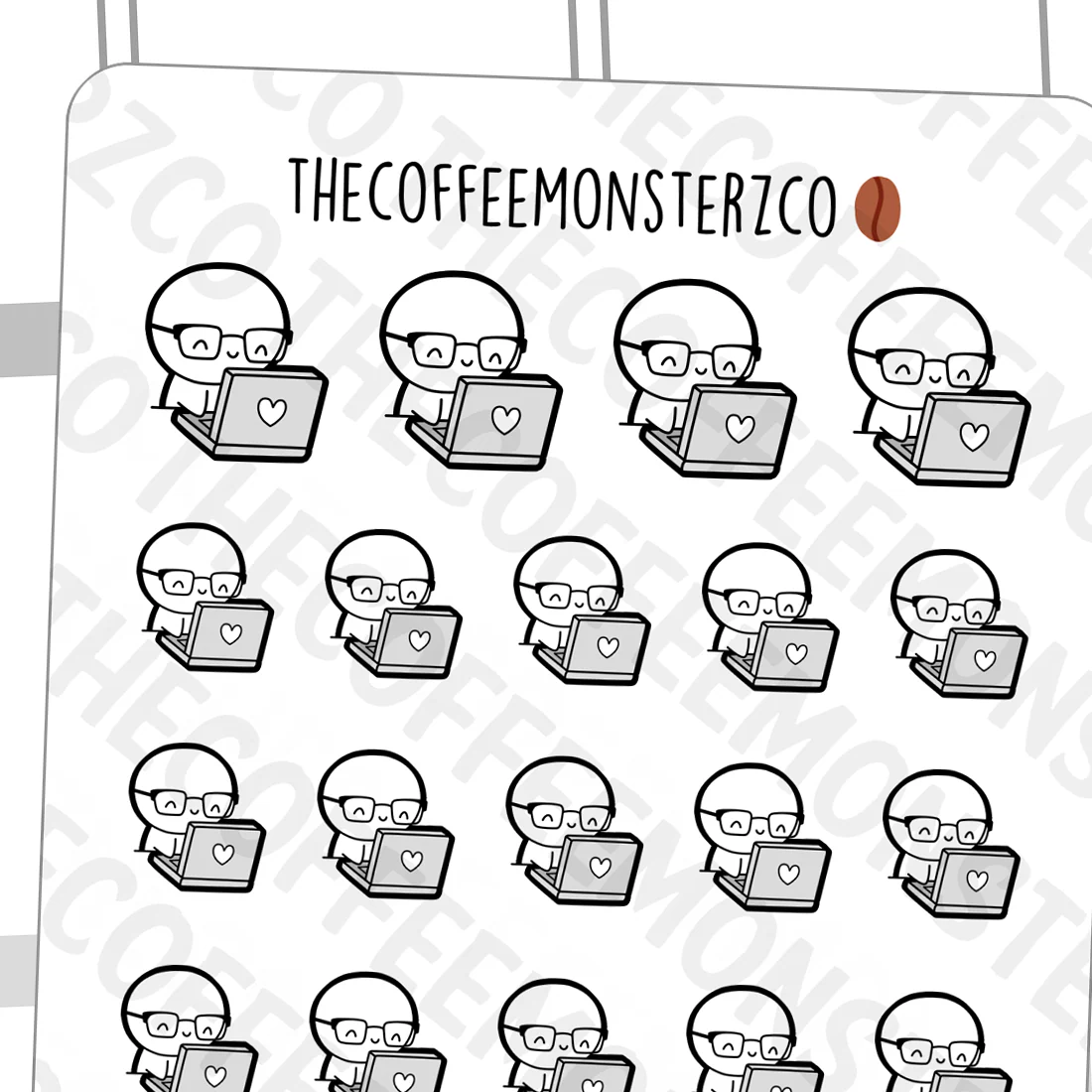 Nerdy Working Emotis