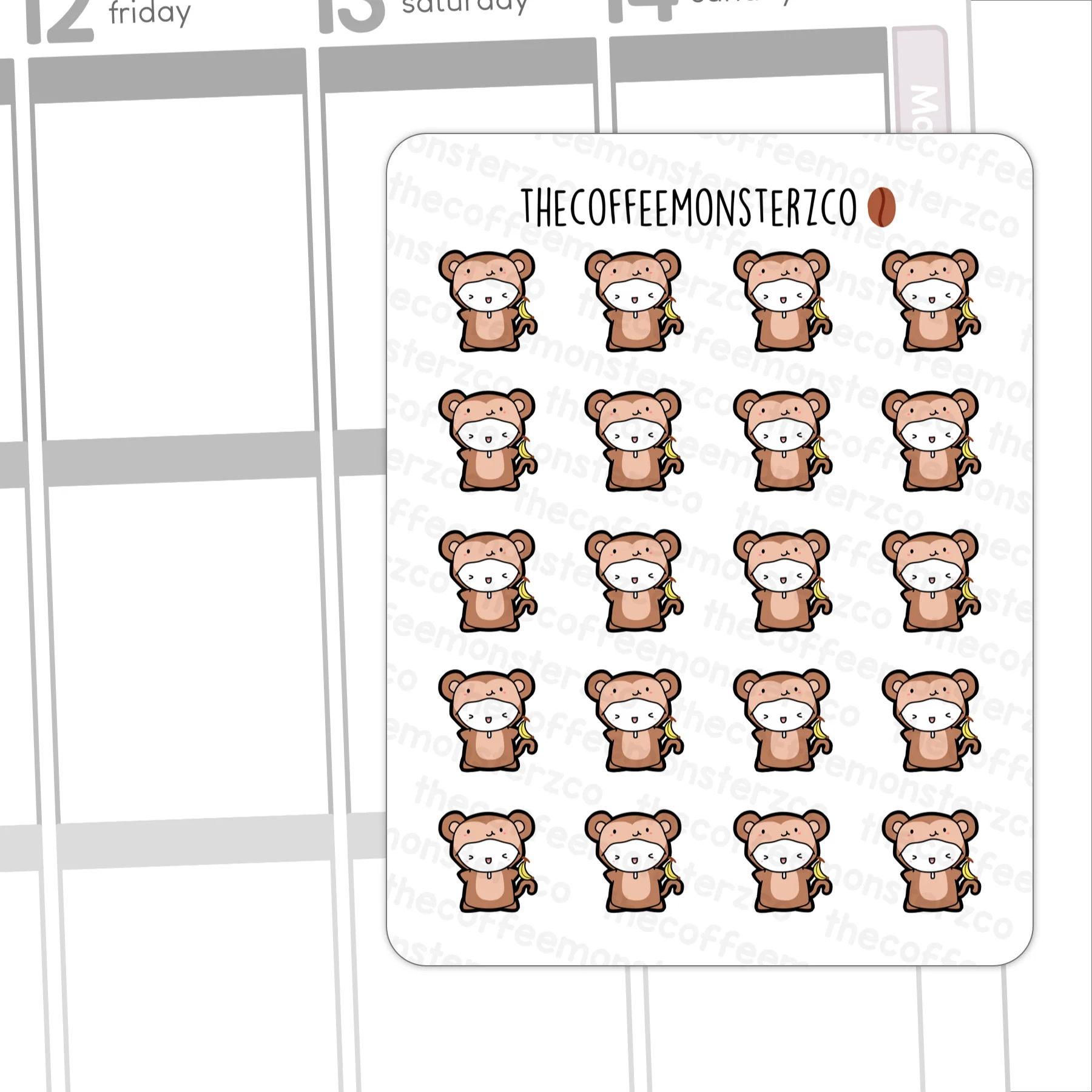 Monkey Onesie Emotis (FINAL STOCK)