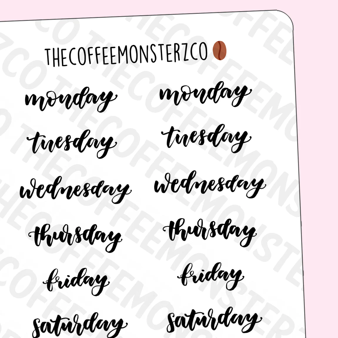 Helen's Lettering: Days of the Week