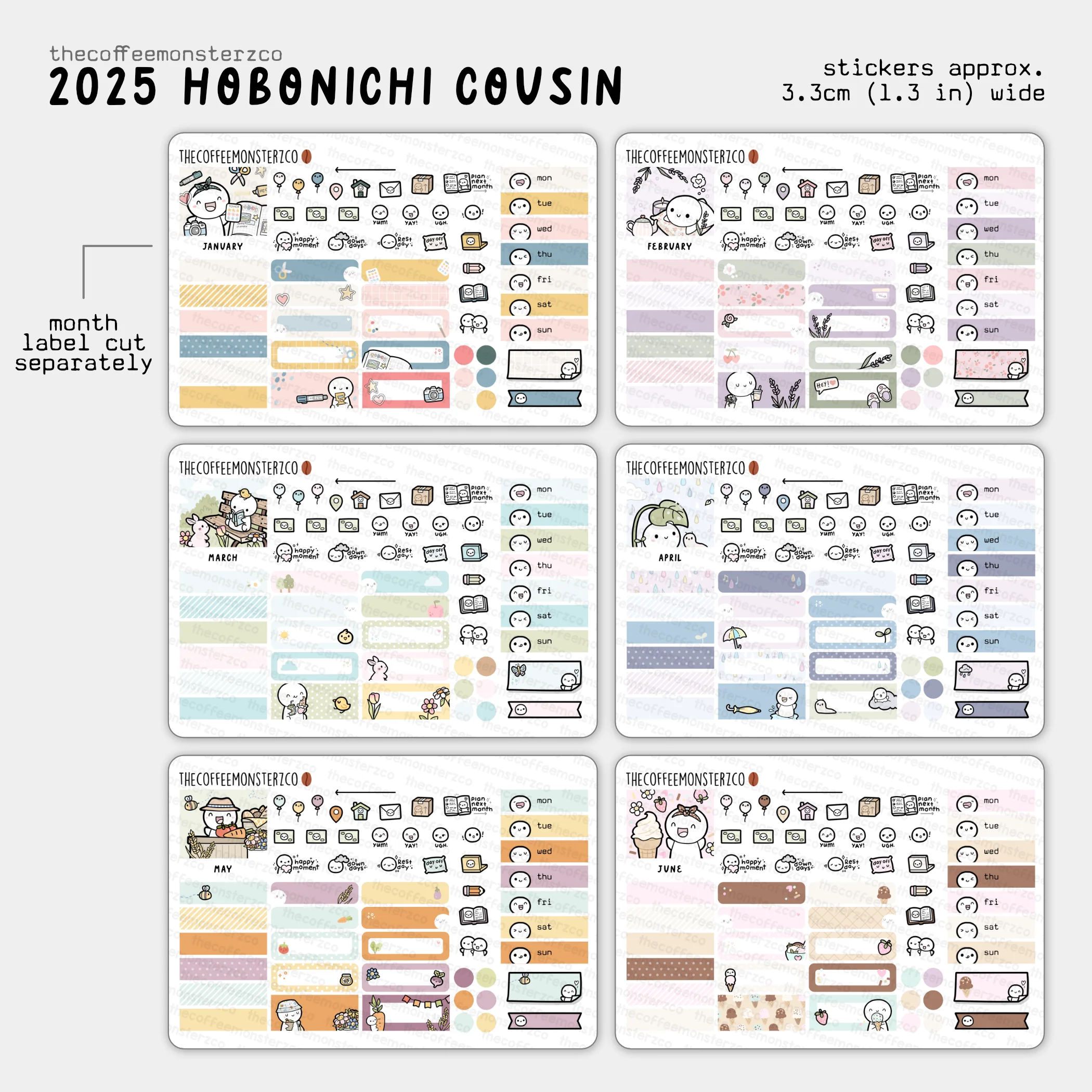 2025 Hobonichi Cousin Monthly Kits