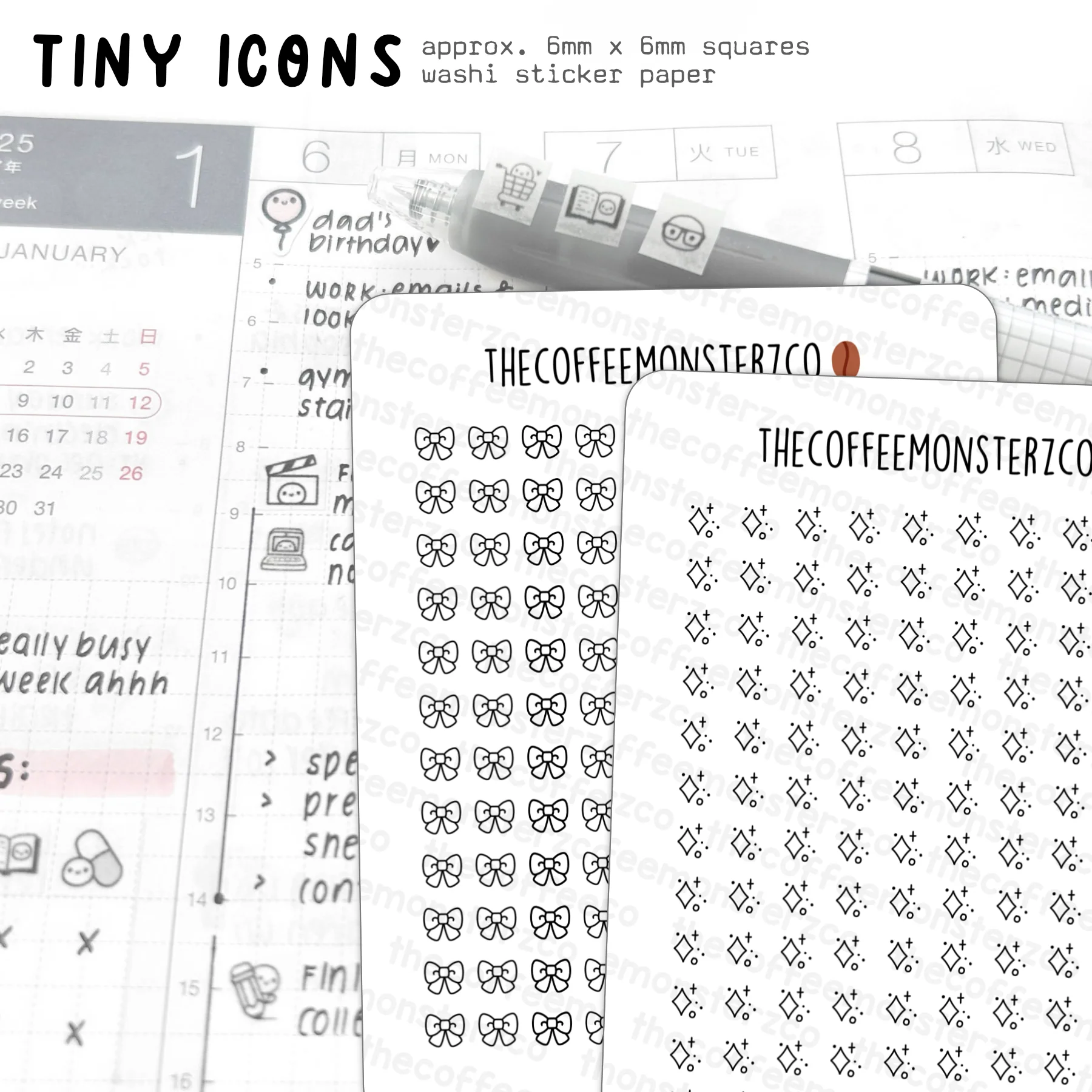 Tiny Icons - Symbols (washi paper)