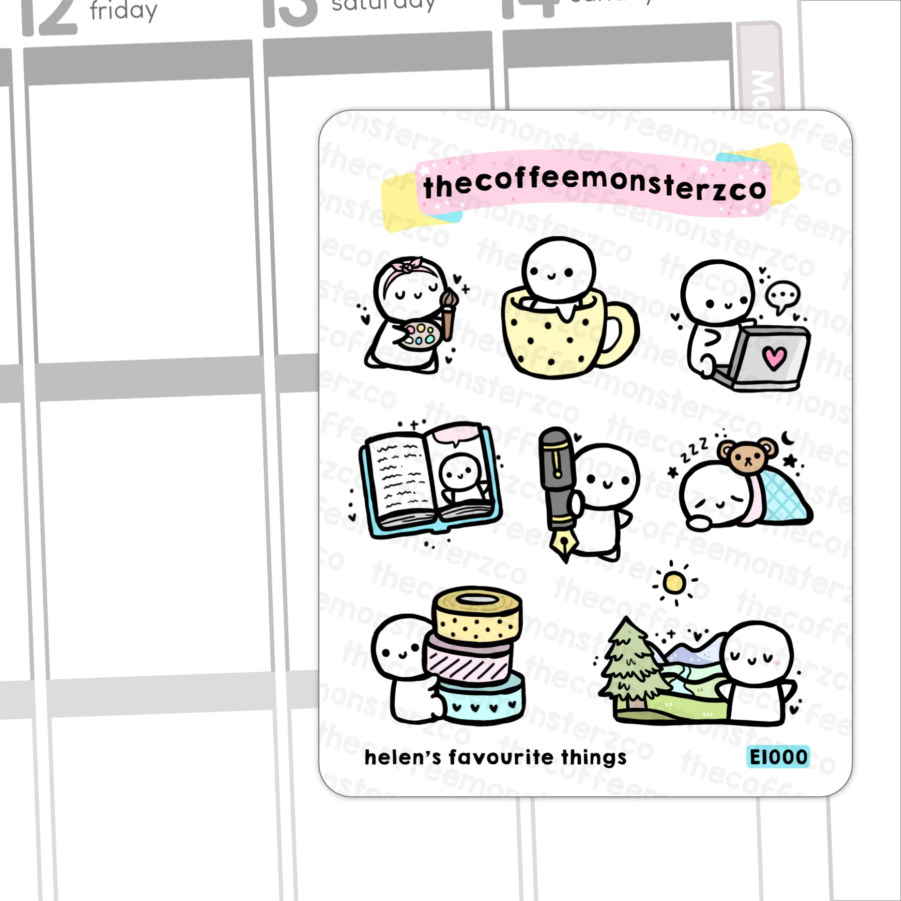 Helen's Favourite Things - Foiled Sticker Sheet