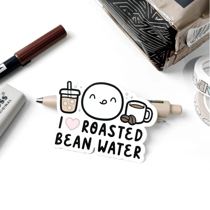 I Love Roasted Bean Water - Vinyl Sticker