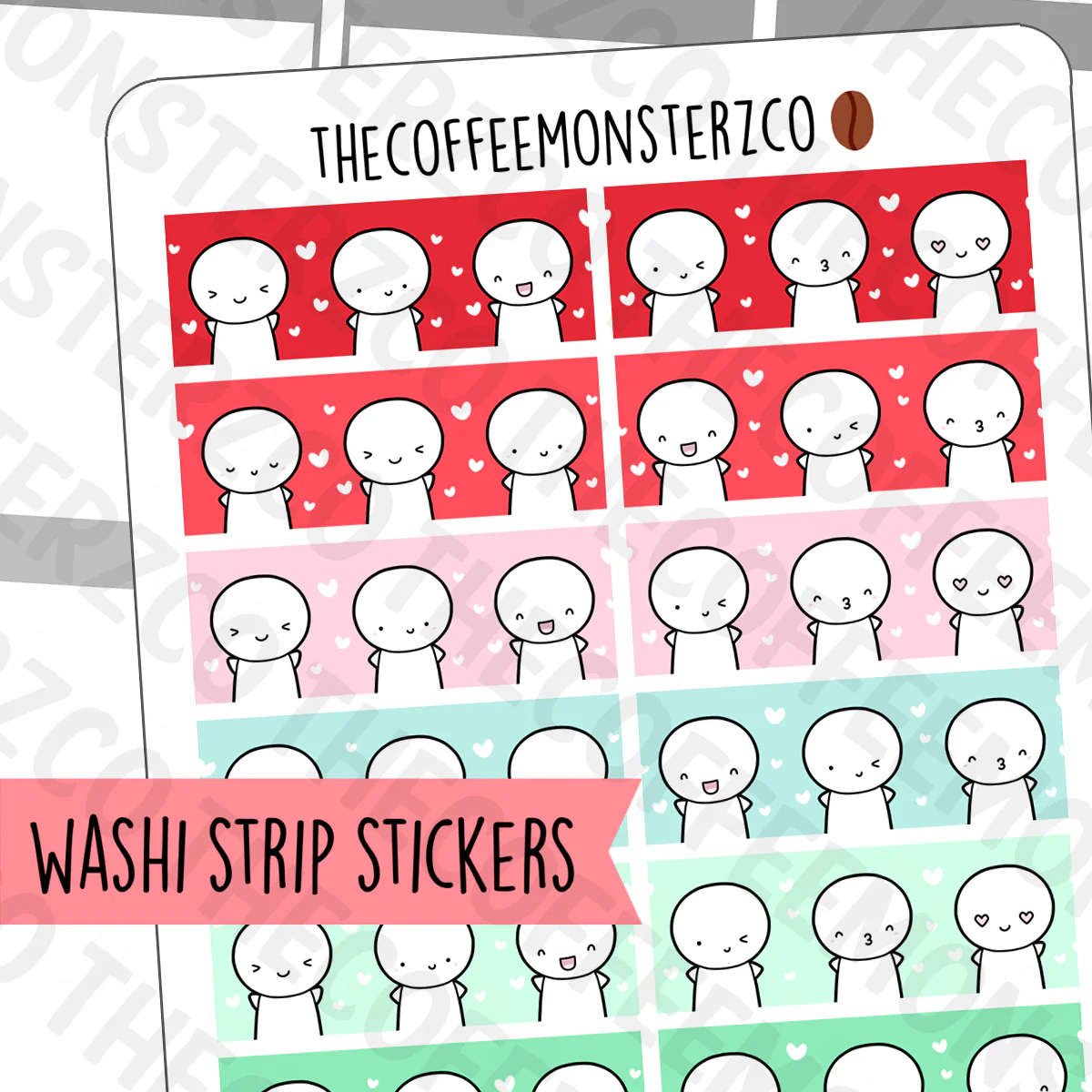 Christmas Emoti Washi Strip Stickers (FINAL STOCK)