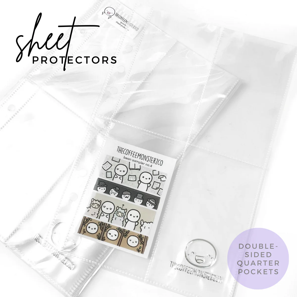 Quarter 8-Pocket Sheet Protector - Sticker Binder Accessory