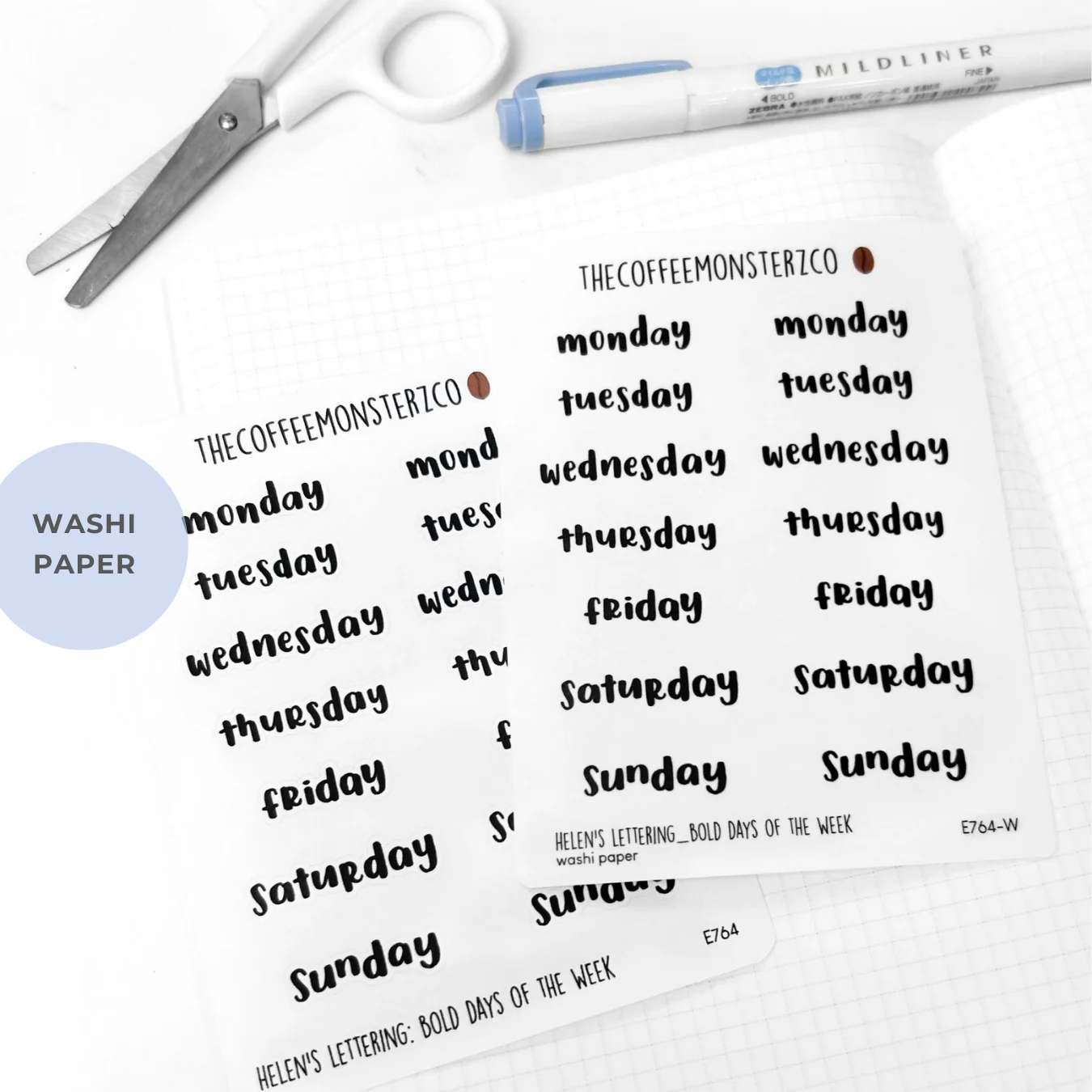 Helen's Lettering: Bold Days of the Week