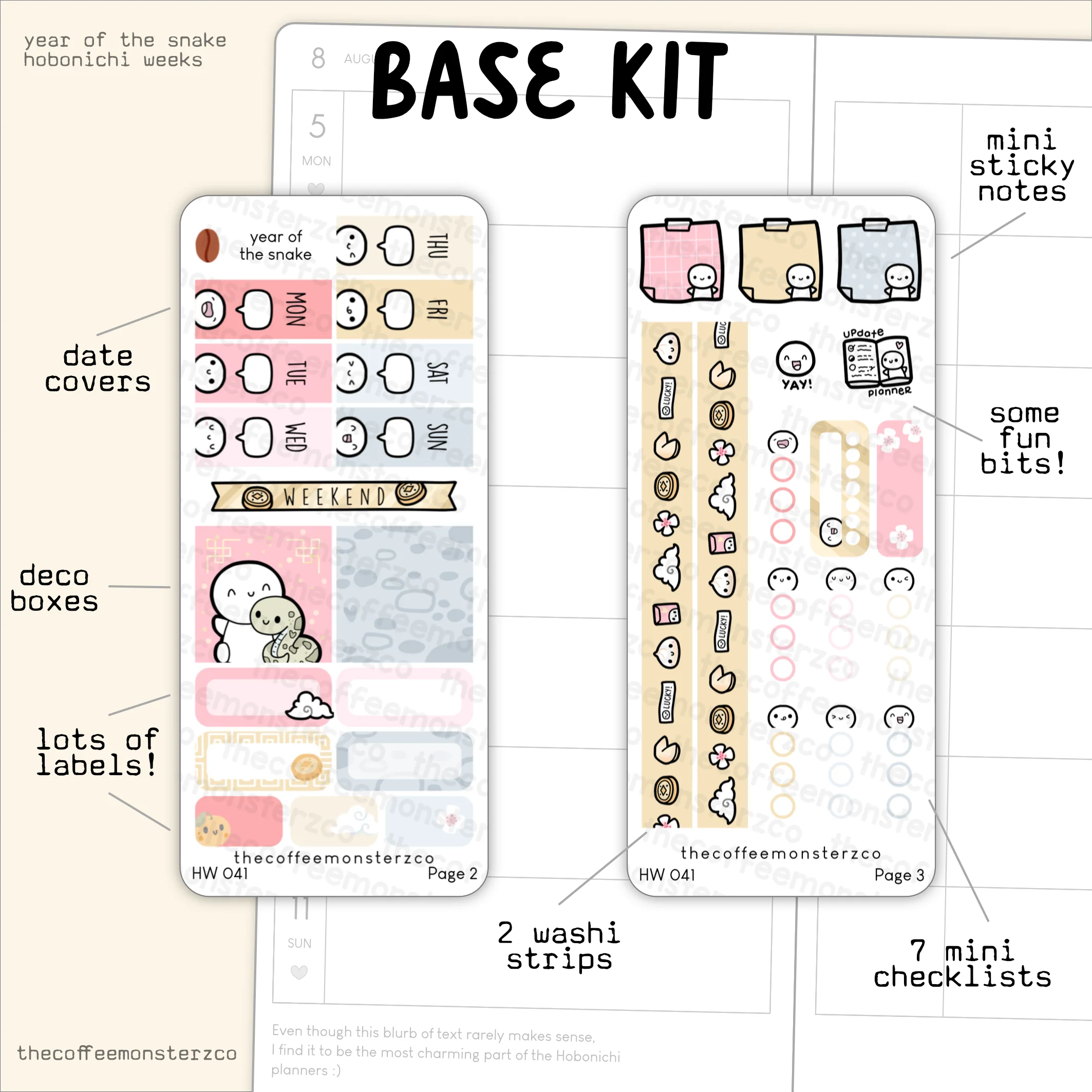 Year of the Snake - Hobonichi Weeks Kit